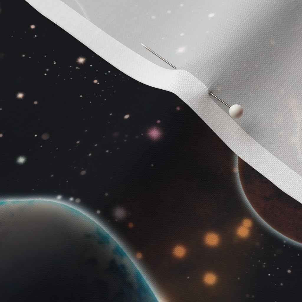 Space Planets Galaxy Solar System Printed Cotton Fabric by Spoonflower - Fat Quarter for Sewing, Quilting, Apparel & Home Decor | Perfect for DIY Crafts, Pillow Covers & Wall Art