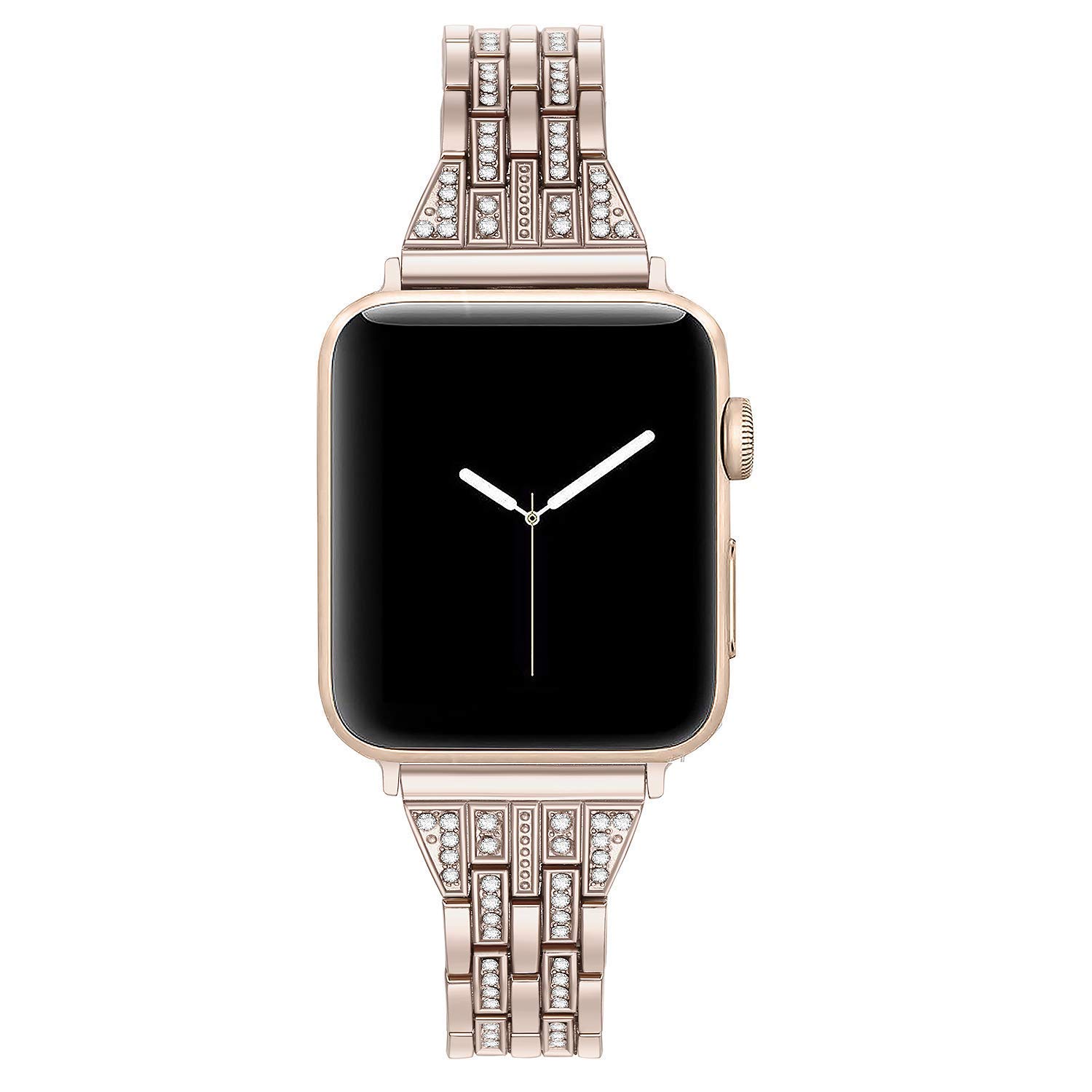 BestMin Bling Replacement Band Compatible with Apple Watch 38mm 40mm 42mm 44mm - Sparkling Women's Wrist Strap for Apple Watch SE, Series 6/5/4/3/2/1 - Champagne Gold - Perfect for Workouts, Parties & Everyday Wear
