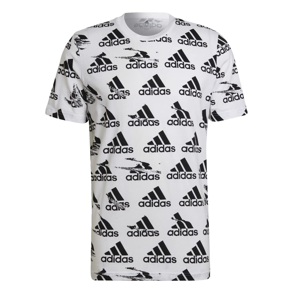 adidas Men's Essentials Brandlove T-Shirt - Comfortable Cotton Casual Tee for Everyday Wear, Gym, and Street Style