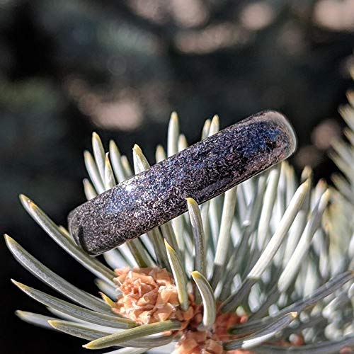 Authentic Gibeon Meteorite Wedding Band - 6mm Genuine Stardust Ring for Men & Women | Perfect for Unique Engagement, Anniversary & Cosmic Jewelry Gifts