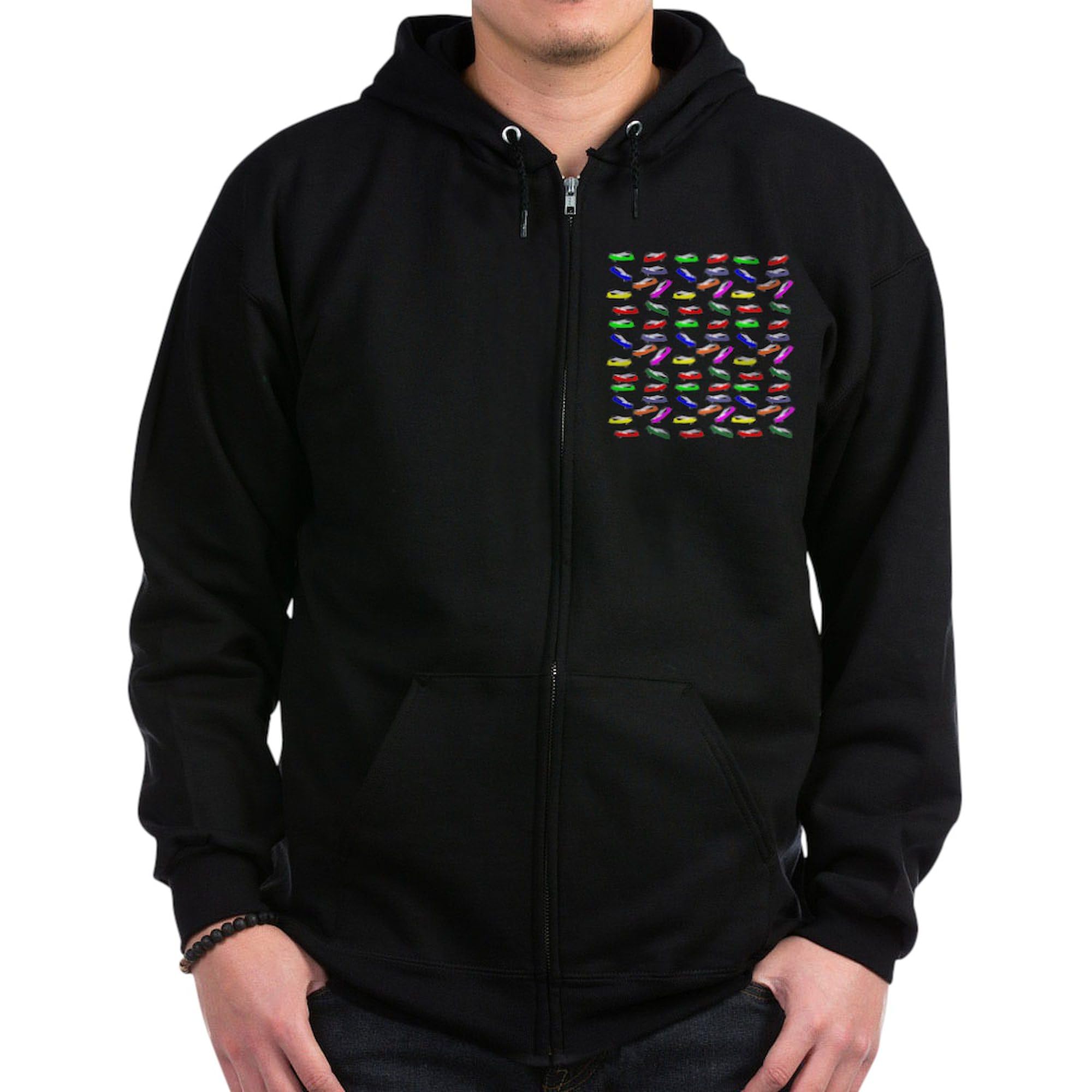 Men's Airplane Flying Zip-Up Hoodie - Dark Pullover Hooded Sweatshirt for Casual Wear & Travel | CafePress