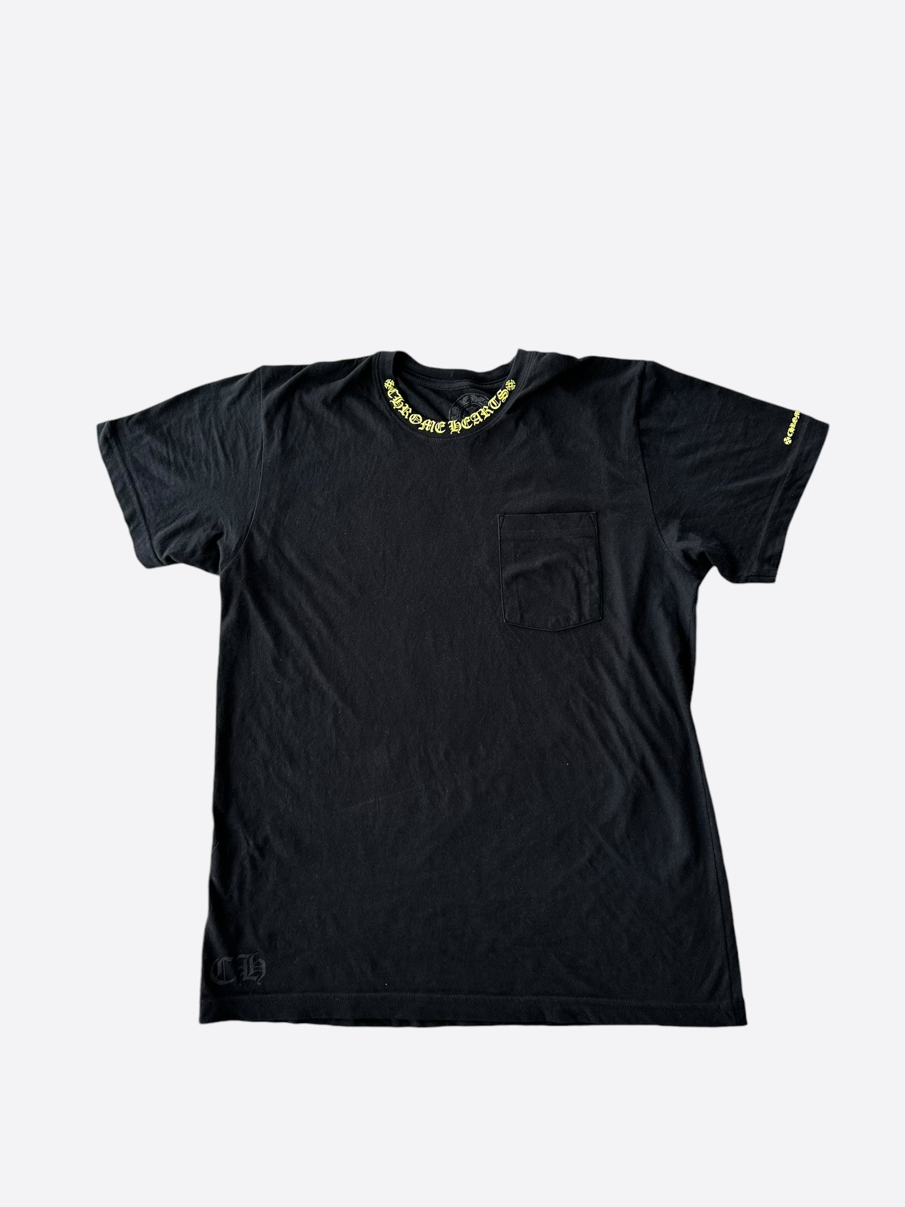 Chrome Hearts Black & Yellow Logo Graphic T-Shirt for Men - Stylish Streetwear Tee for Casual Outfits & Urban Fashion