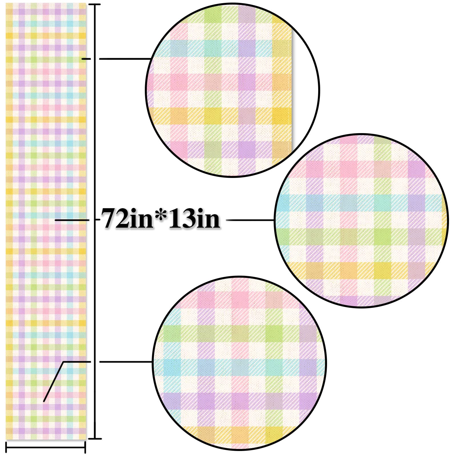 Nepnuser Linen Spring Easter Buffalo Check Plaid Table Runner - Rustic Farmhouse Decor for Dining Room, Kitchen, and Seasonal Celebrations (13