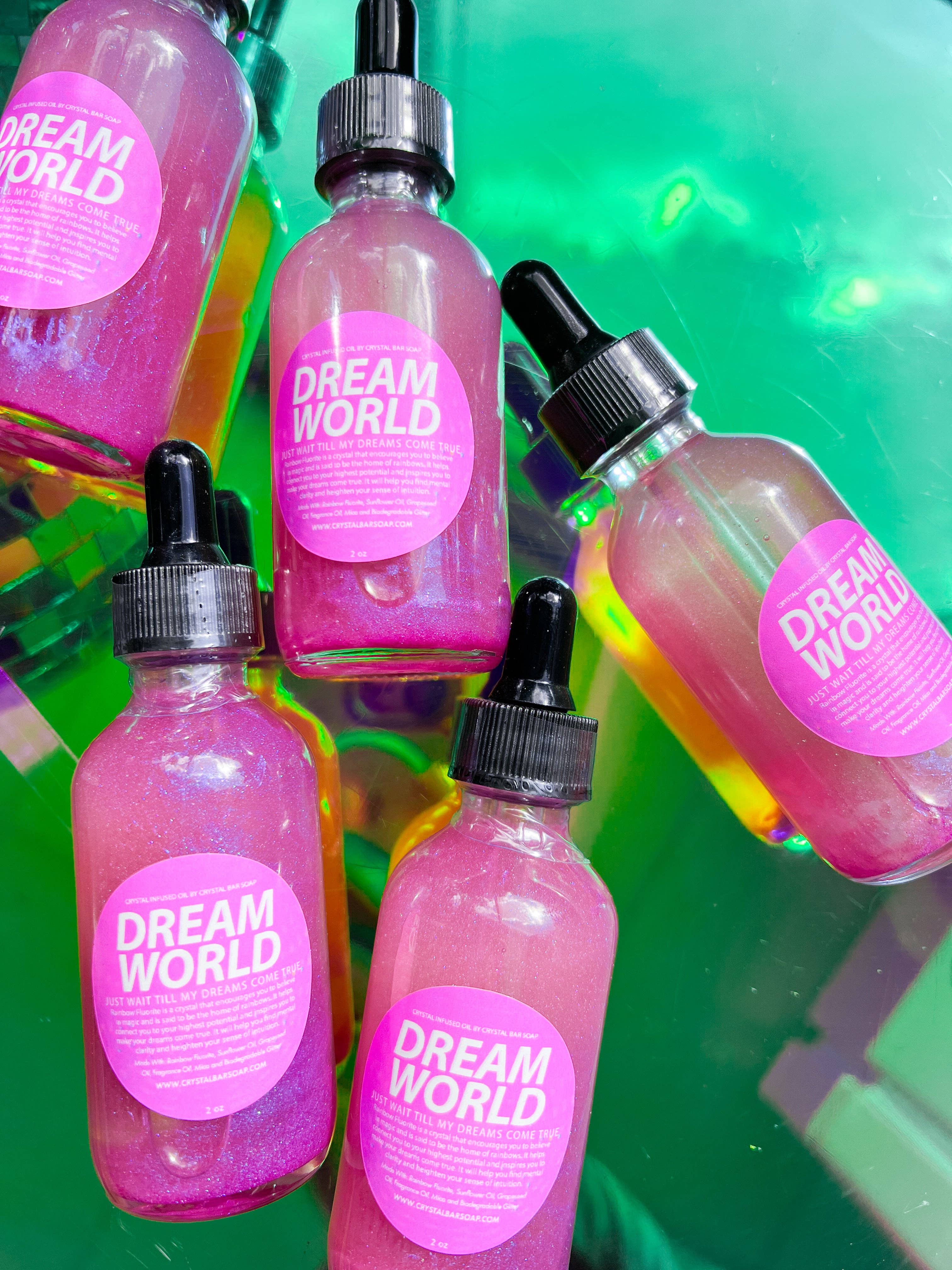 Dream World Crystal Infused Bath & Body Oil - Luxurious Aromatherapy for Relaxation & Self-Care | Perfect for Spa Nights, Stress Relief & Skin Hydration