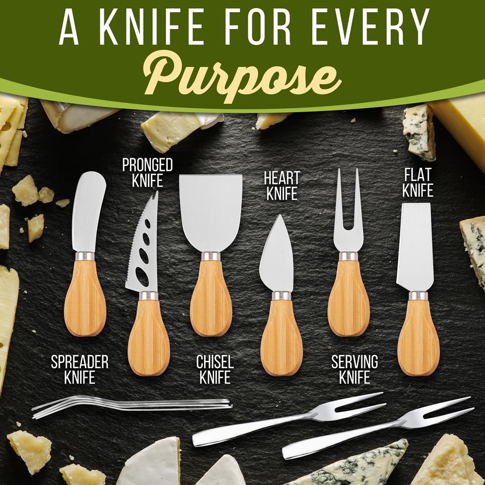 Premium Wooden Cheese Board Set with Knives - Charcuterie Serving Platter for Entertaining, Wine & Cheese Pairing, Holiday Gifts & Dinner Parties