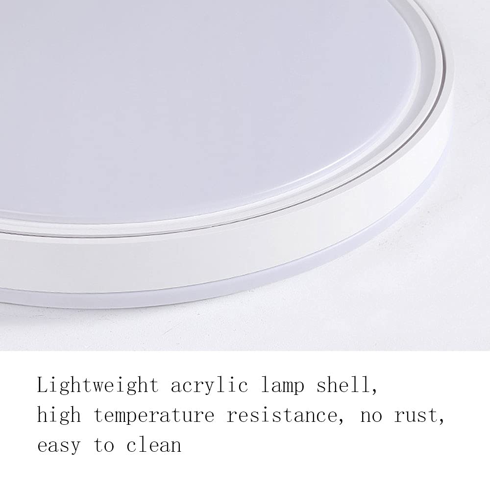 Ultra-Thin Modern Round LED Ceiling Light Fixture - White Flush Mount Lighting for Bedroom, Living Room & Hallway | Energy-Efficient Minimalist Design for Home & Office Decor