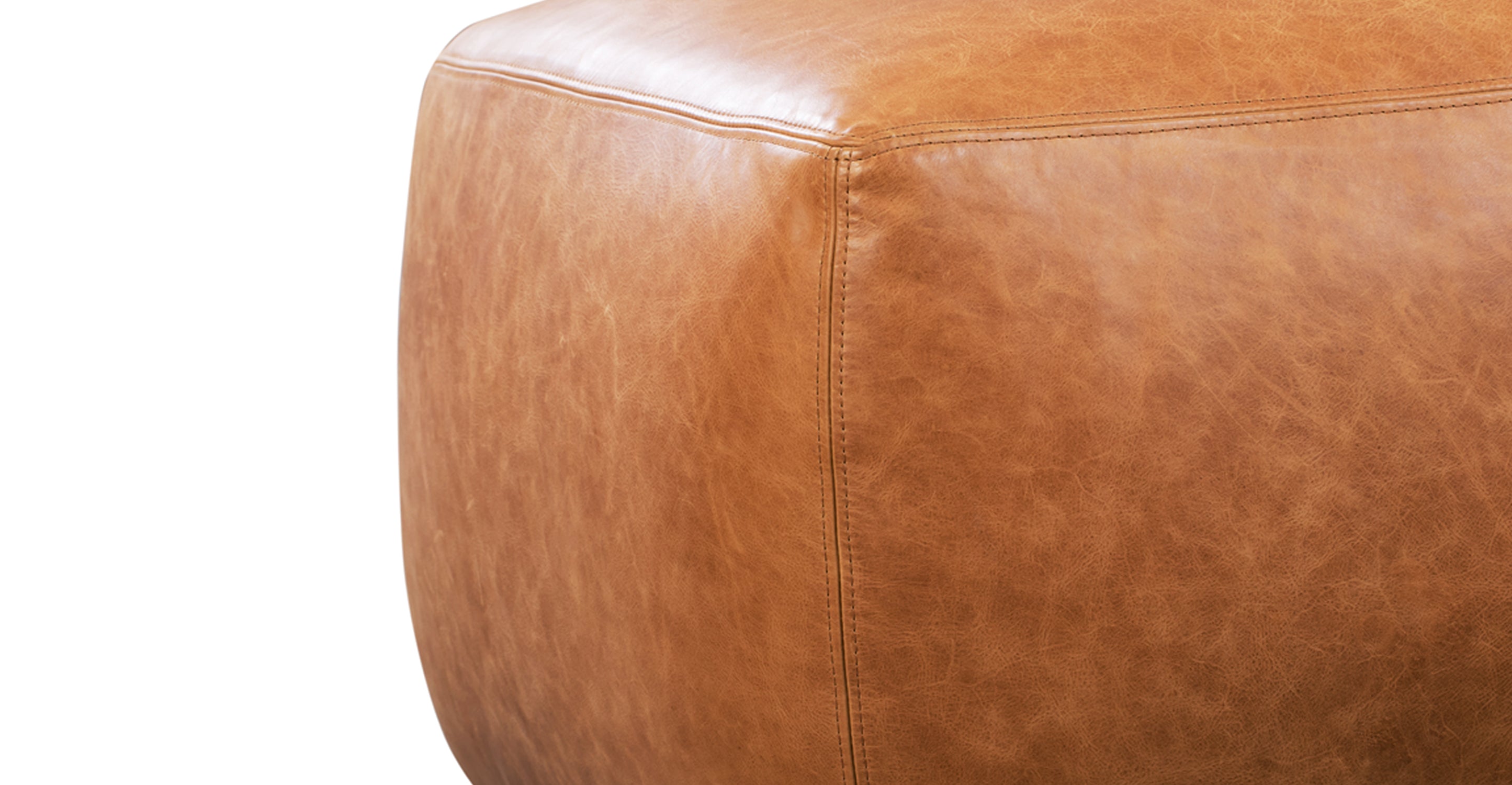 Premium Denver Leather Ottoman - Soft & Durable Footrest, Storage Bench - Perfect for Living Room, Bedroom, Home Decor & Relaxation