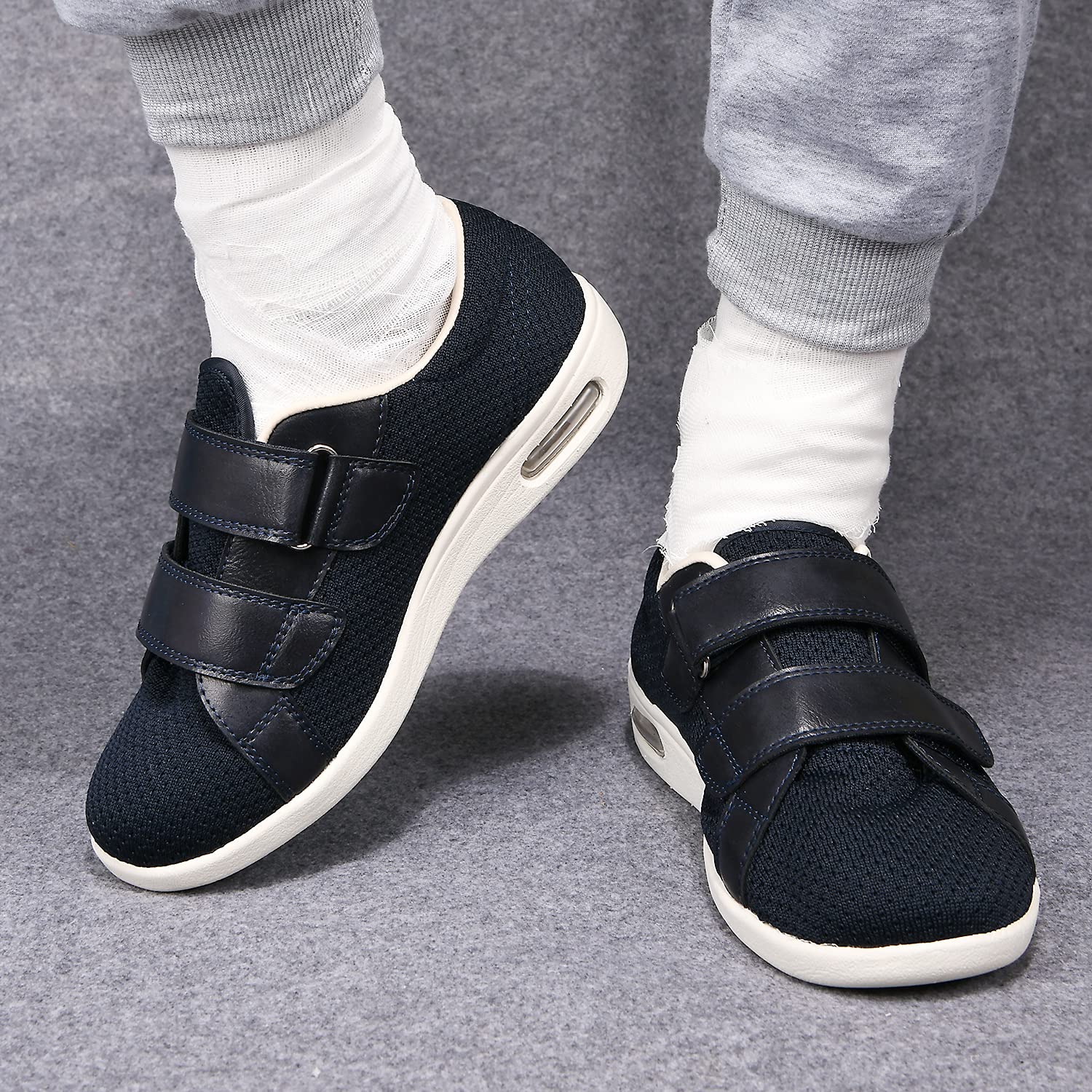 **JBTNBX Men's Wide Width Adjustable Lightweight Walking Shoes for Edema & Diabetic Comfort - Indoor/Outdoor Sneakers for Elderly Men - Perfect for Daily Walks, Travel & Casual Wear**