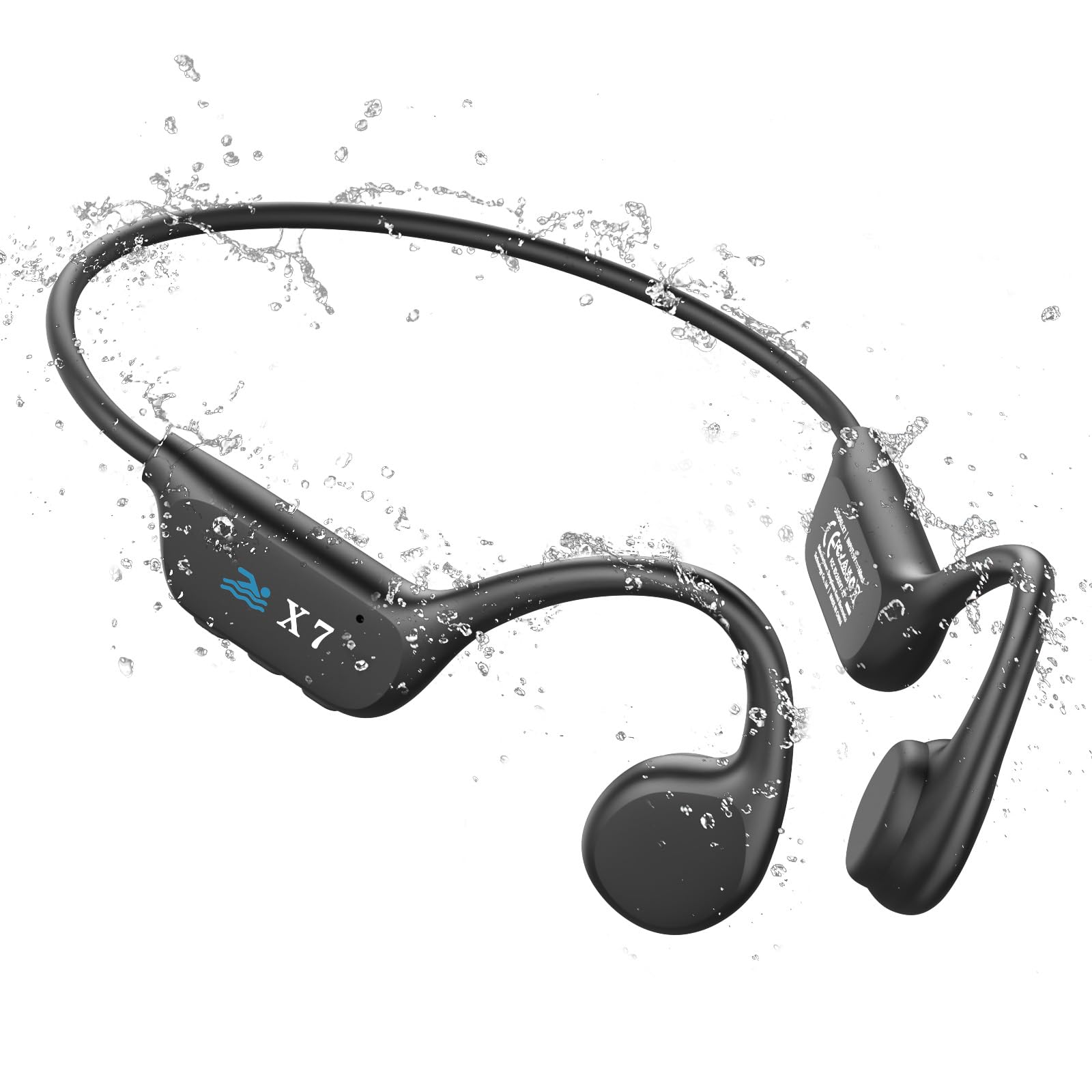 **Wireless Bone Conduction Headphones Bluetooth 5.3 – IP68 Waterproof, 32GB Built-in MP3 Player – Open Ear Headphones for Swimming, Running, Cycling – Perfect for Underwater Workouts & Outdoor Sports**