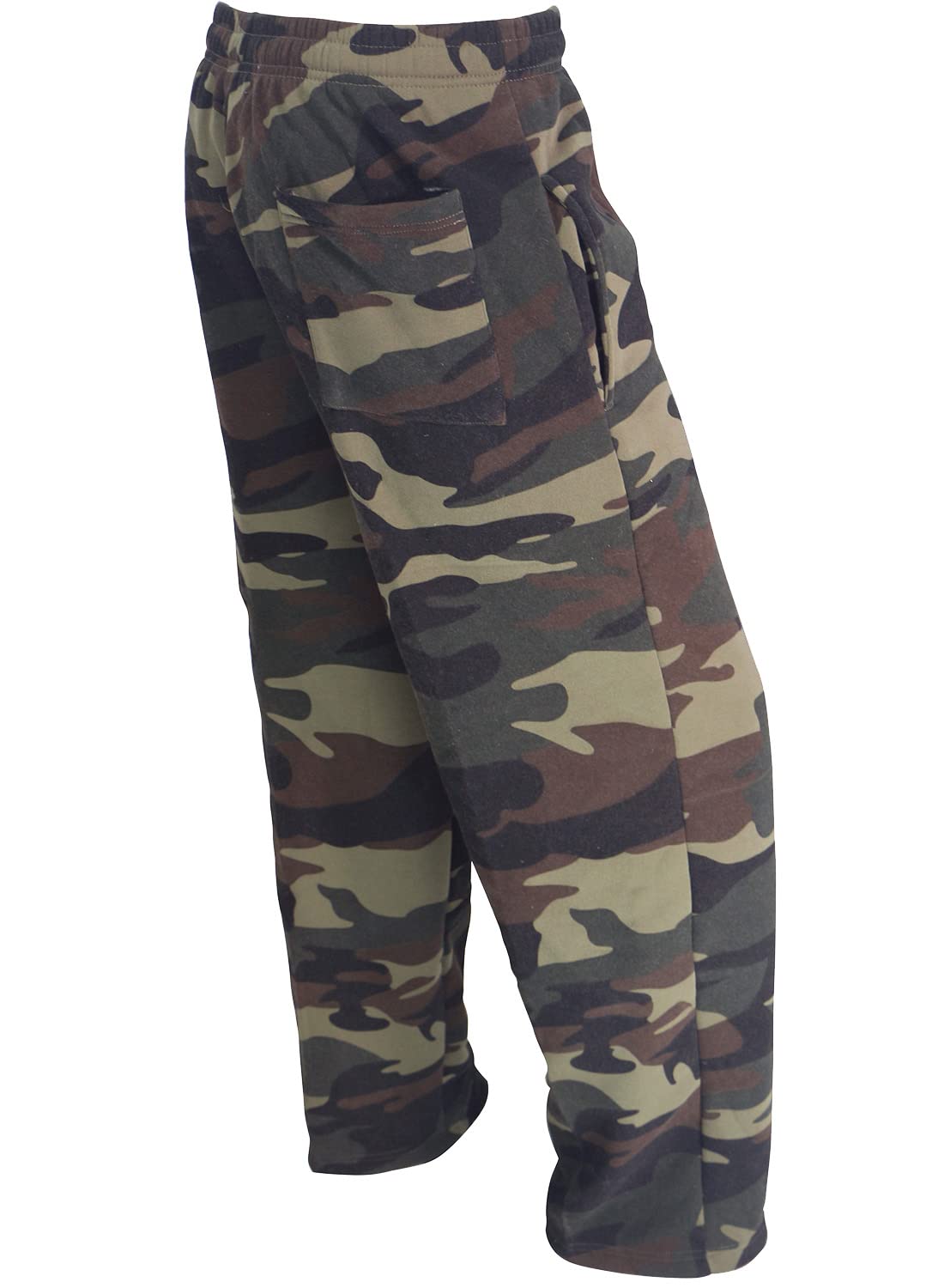 Men's Fleece Sweatpants - Open Bottom Joggers, Straight Leg Running Pants with Pockets | Loose Fit Athletic Pants for Casual Wear, Workout & Lounge