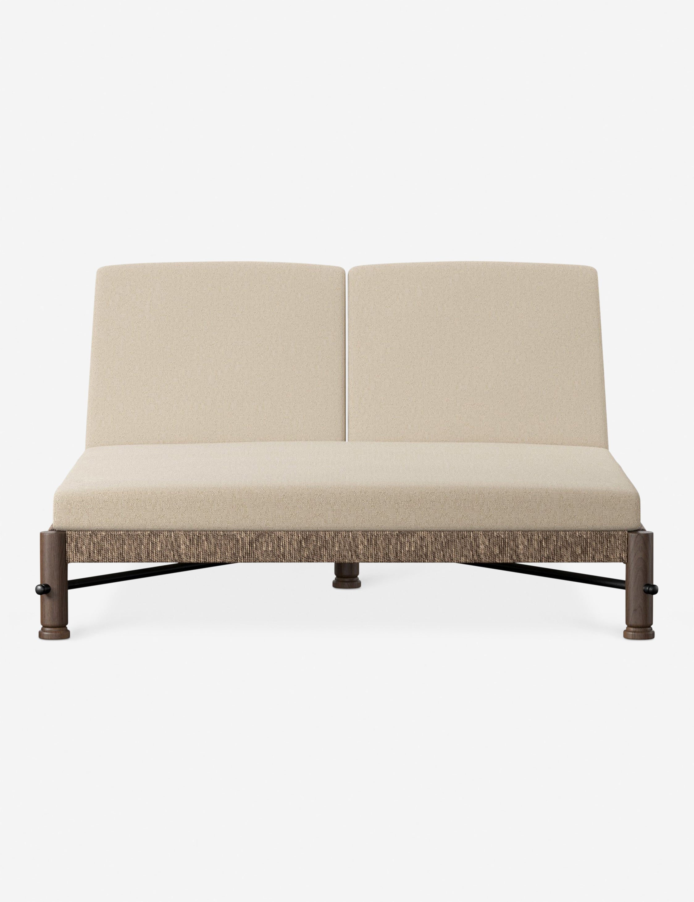 Finnegan Indoor/Outdoor Double Chaise Lounge by Amber Lewis x Four Hands - Perfect for Patio, Poolside & Sunroom Relaxation