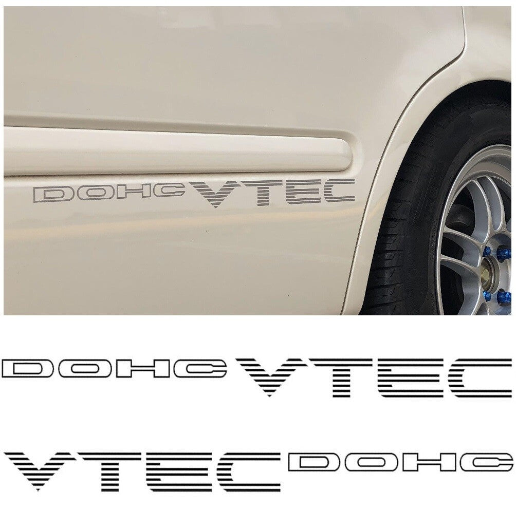 Custom Honda Civic Si DOHC VTEC Vinyl Decal Stickers (2-Piece Set) - Fits 1992-2000 Models - 16