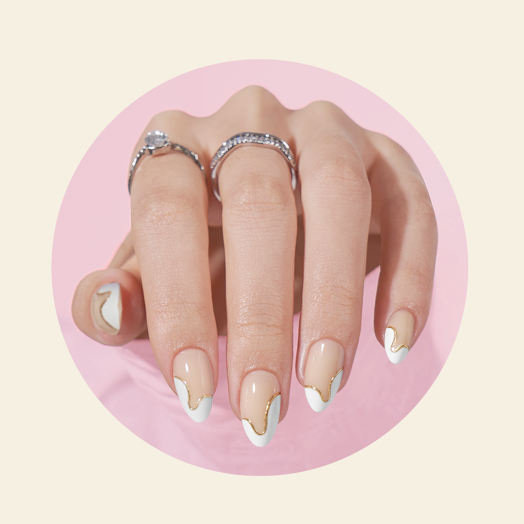 Mitty Soft Melt Press on Nails - Long Lasting Fake Nails with Glue - Natural Looking Acrylic Nails for Women - Perfect for Parties, Weddings & Daily Wear