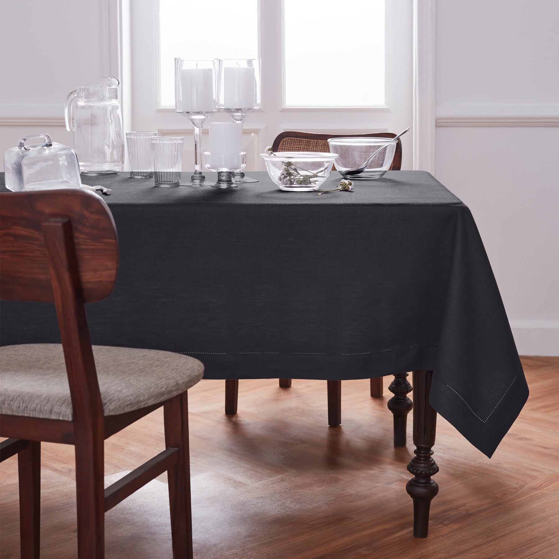 Premium Medium Weight Hemstitch Tablecloth - Elegant Dining Linen for Formal Dinners, Weddings & Special Occasions