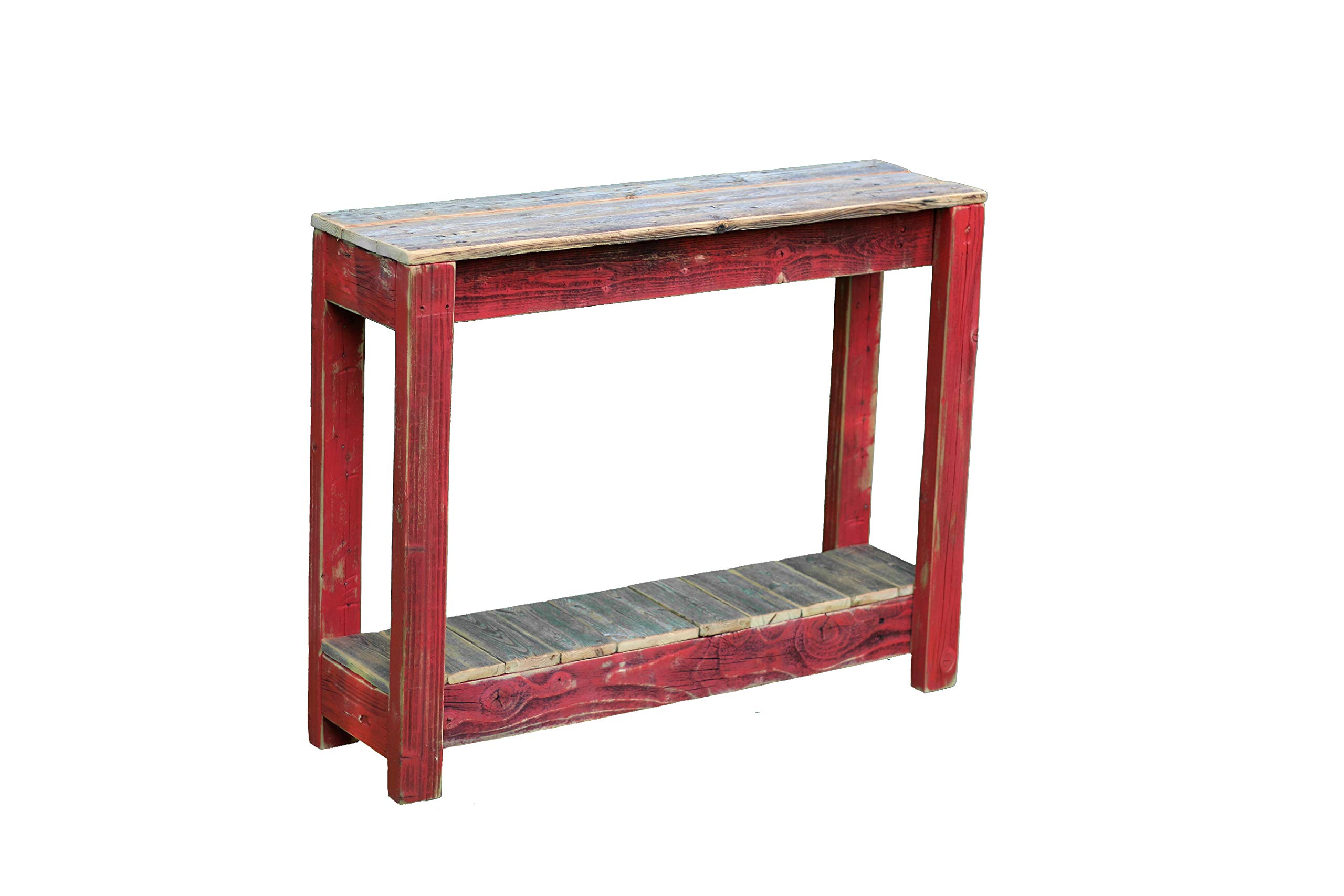 Doug and Cristy Designs 36 Inch Red Combo Console Table - Modern Entryway Furniture for Living Room, Hallway & Foyer Decor