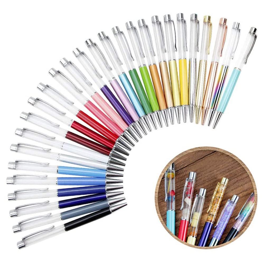 28-Pack Colorful Empty Tube Floating DIY Pens - Liquid Sand Pen Supplies for Crafts, Gifts & Party Favors - Perfect for DIY Projects, School Activities & Creative Writing