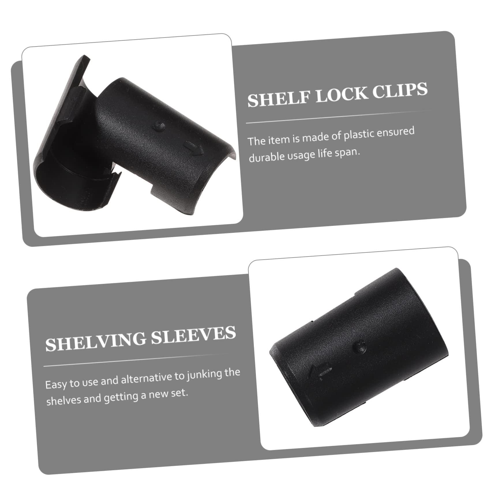 32 Pairs Shelf Lock Clips for Wire Shelving - Plastic Static Clips Split Sleeves for Organizing Pantry, Garage & Closet Storage - Secure Shelves & Prevent Items from Falling