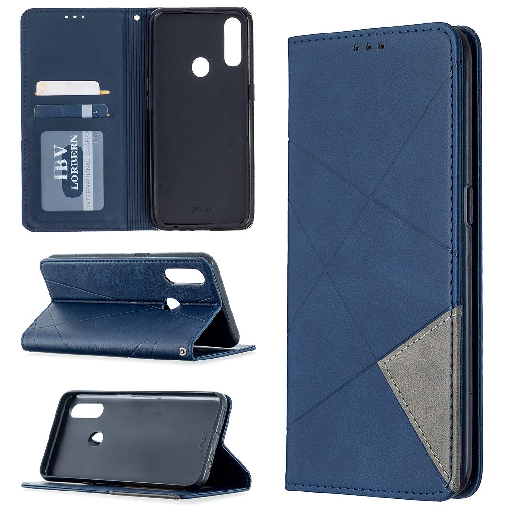 Premium PU Leather Flip Case for Oppo A31 2020 / CPH2015 / A81 - Slim Protective Phone Cover with Card Slots (Blue) | Perfect for Work, Travel & Everyday Use
