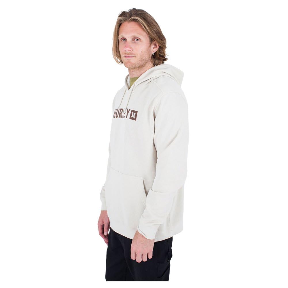 Hurley The Box Fleece Pullover Hoodie for Men - Soft & Cozy Fleece Sweatshirt for Casual Wear, Gym, and Outdoor Activities