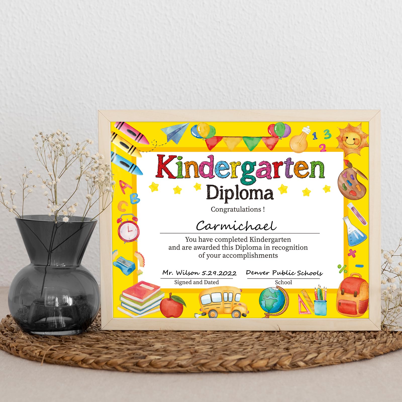 35 Pcs Kindergarten Graduation Diploma Certificates for Kids - 8.5 x 11 Inch Award Certificates for Students & Teachers - Perfect for Preschool Graduation Ceremonies, End-of-Year Celebrations, and Classroom Awards