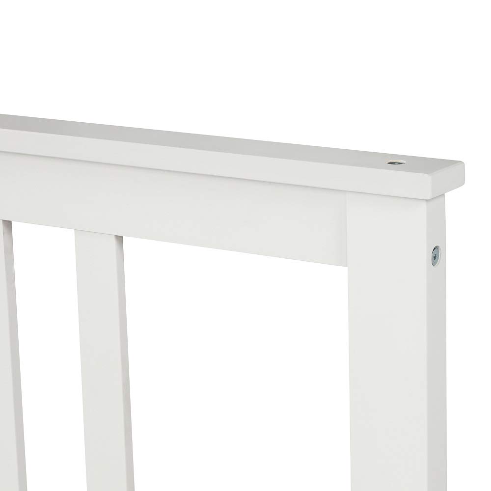 MERITLINE Twin Bed Frame with Headboard - Solid Wood Platform Bed Frame, No Box Spring Needed, White - Perfect for Kids Rooms, Guest Bedrooms & Small Spaces