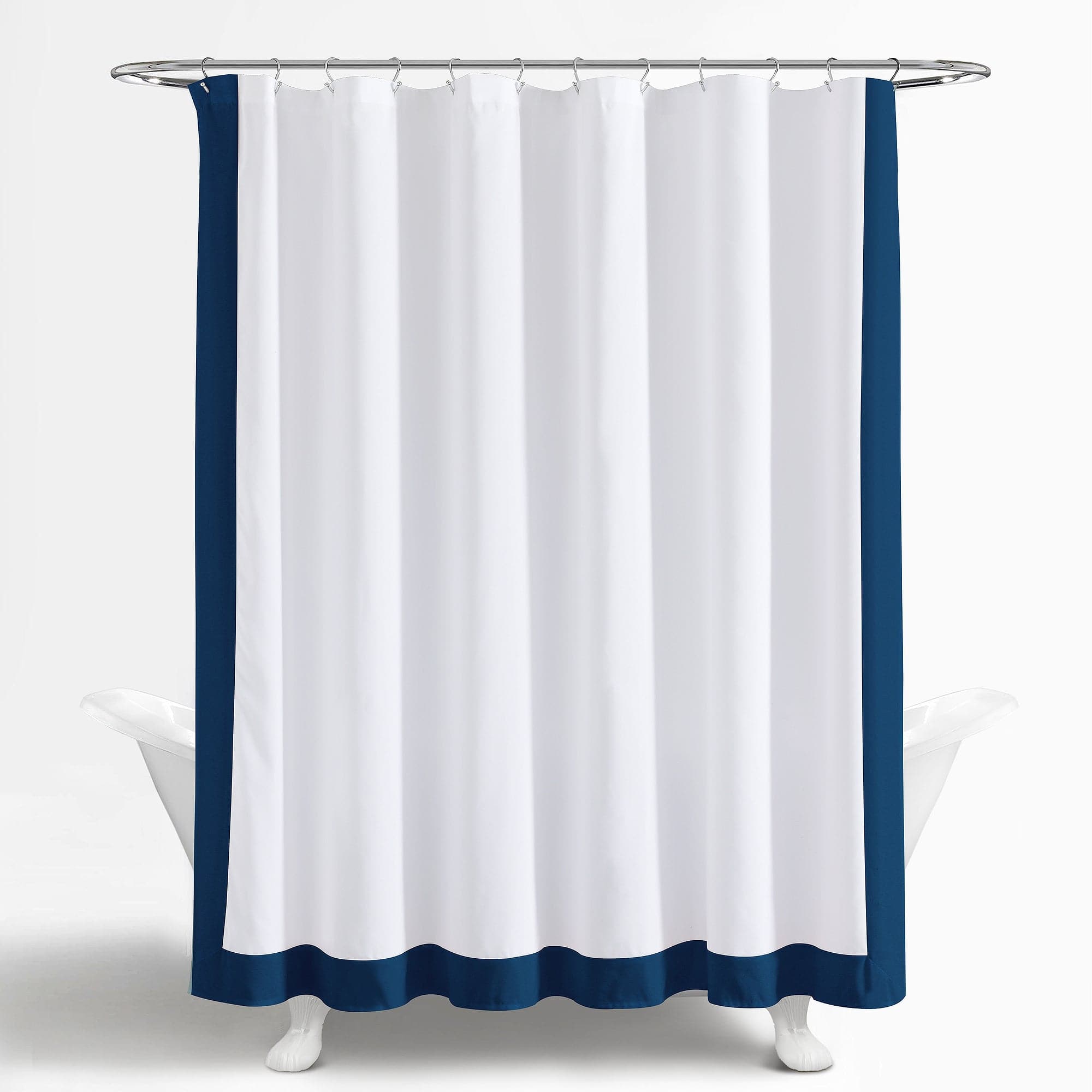 Waterproof Block Border Shower Curtain - Modern Bathroom Decor for Home & Hotel Use - Perfect for Bathrooms, Guest Rooms & Spa Settings