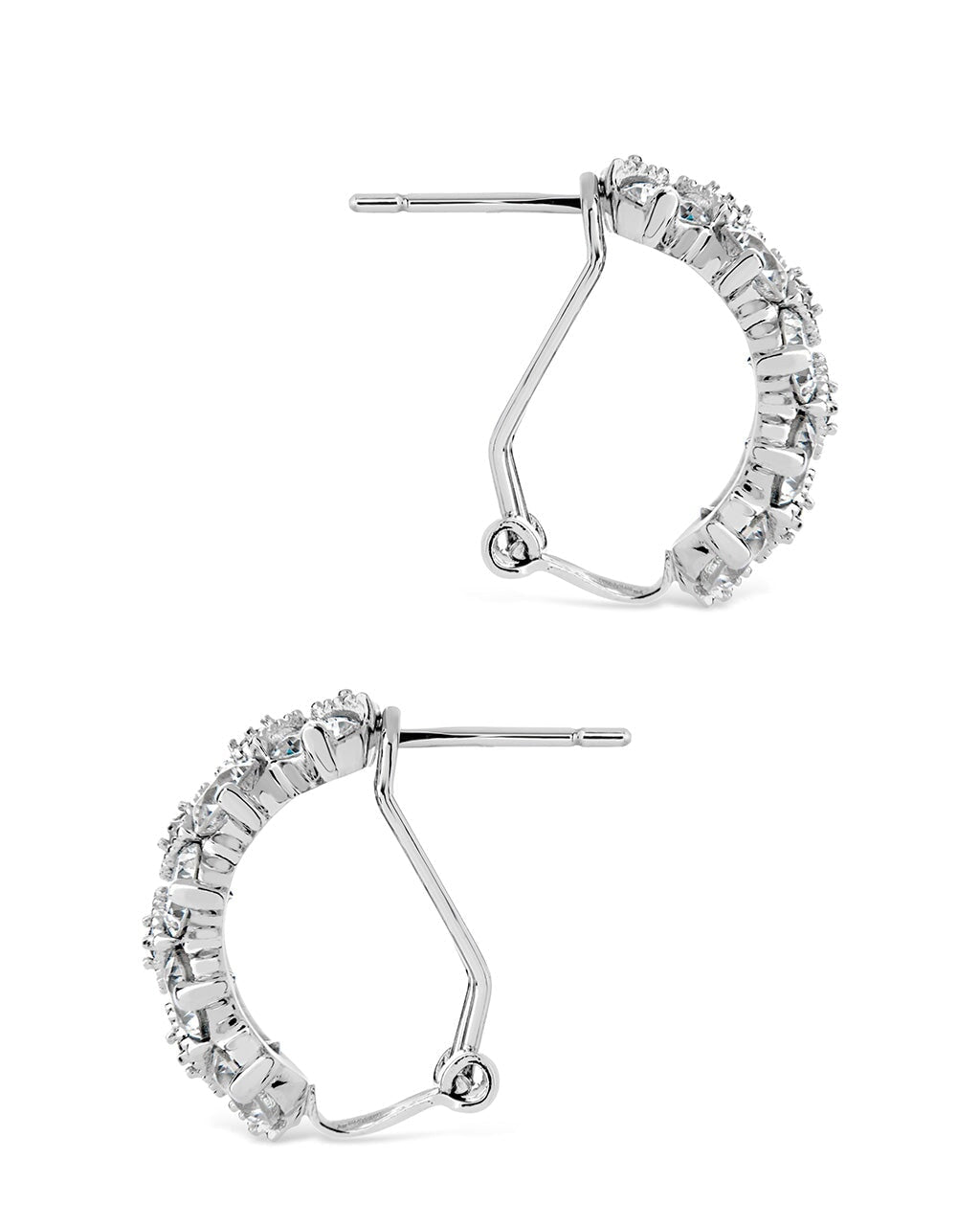 Lena CZ Hoop Earrings for Women - 925 Sterling Silver Cubic Zirconia Hanging Earrings - Perfect for Parties, Weddings & Everyday Wear