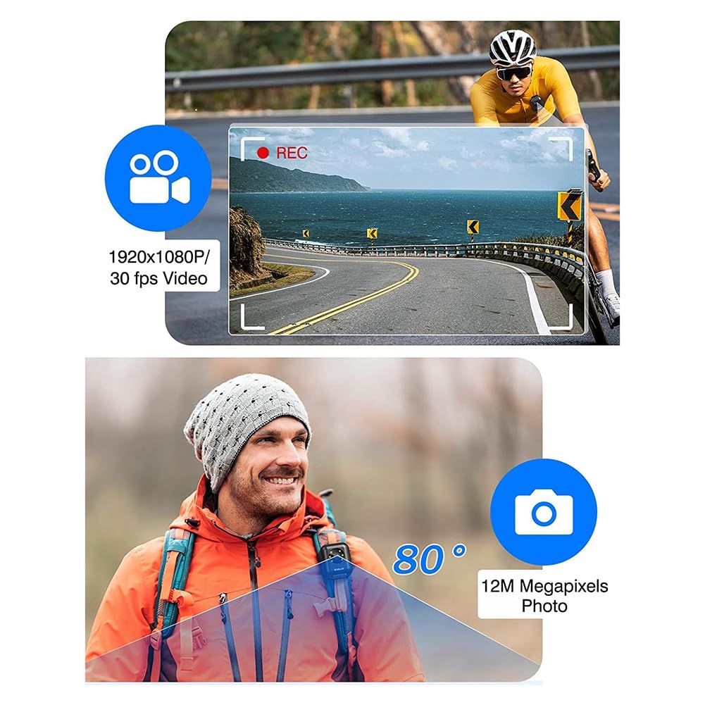 Qyrugcxs 1080P HD Body Worn Camera with 950mAh Battery - 5 Hours Recording Mini Sports Action Camera for Police Security, Outdoor Adventures & Evidence Collection
