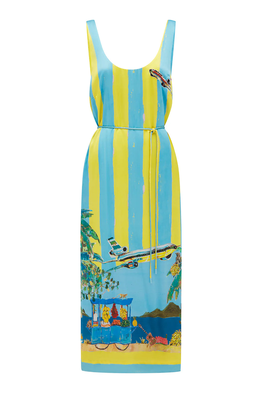 ALL ABOARD Women's Sleeveless Midi Dress - Flowy Summer Dress for Beach, Vacation & Casual Wear