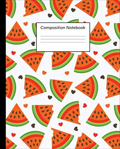 Watermelon Composition Notebook - Wide Ruled Lined Journal with Sweet Red Watermelon Design | Cute Notebook for Girls, School, College & Home Schooling | Perfect for Writing Notes, Journaling & Study Sessions