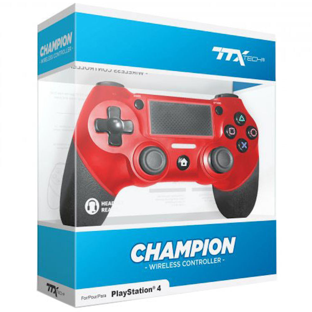 PS4 Wireless Controller - TTX Tech Champion Edition (Red) | High-Performance Gaming Controller for PS4 Consoles | Perfect for Competitive Gaming & Long Play Sessions