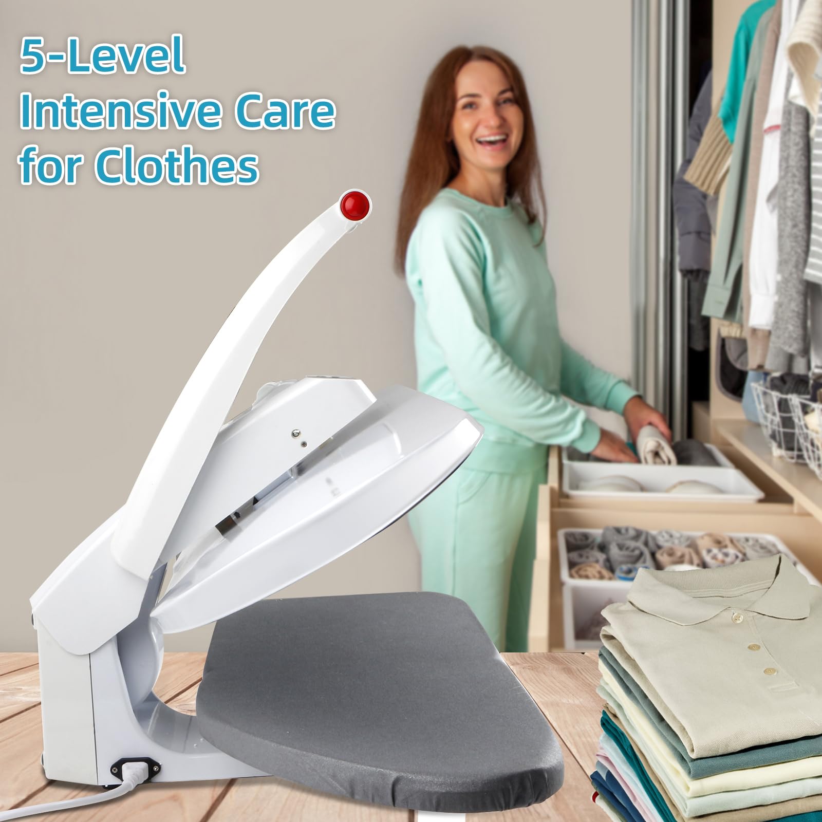 1800W Large Steam Press Machine with LED Display - 31”x12” Professional Clothes Press for Home & Business - Digital Fabric Steamer with 5 Temperature Settings & Steam Burst Function - Perfect for Laundry Shops, Tailoring & Home Garment Care