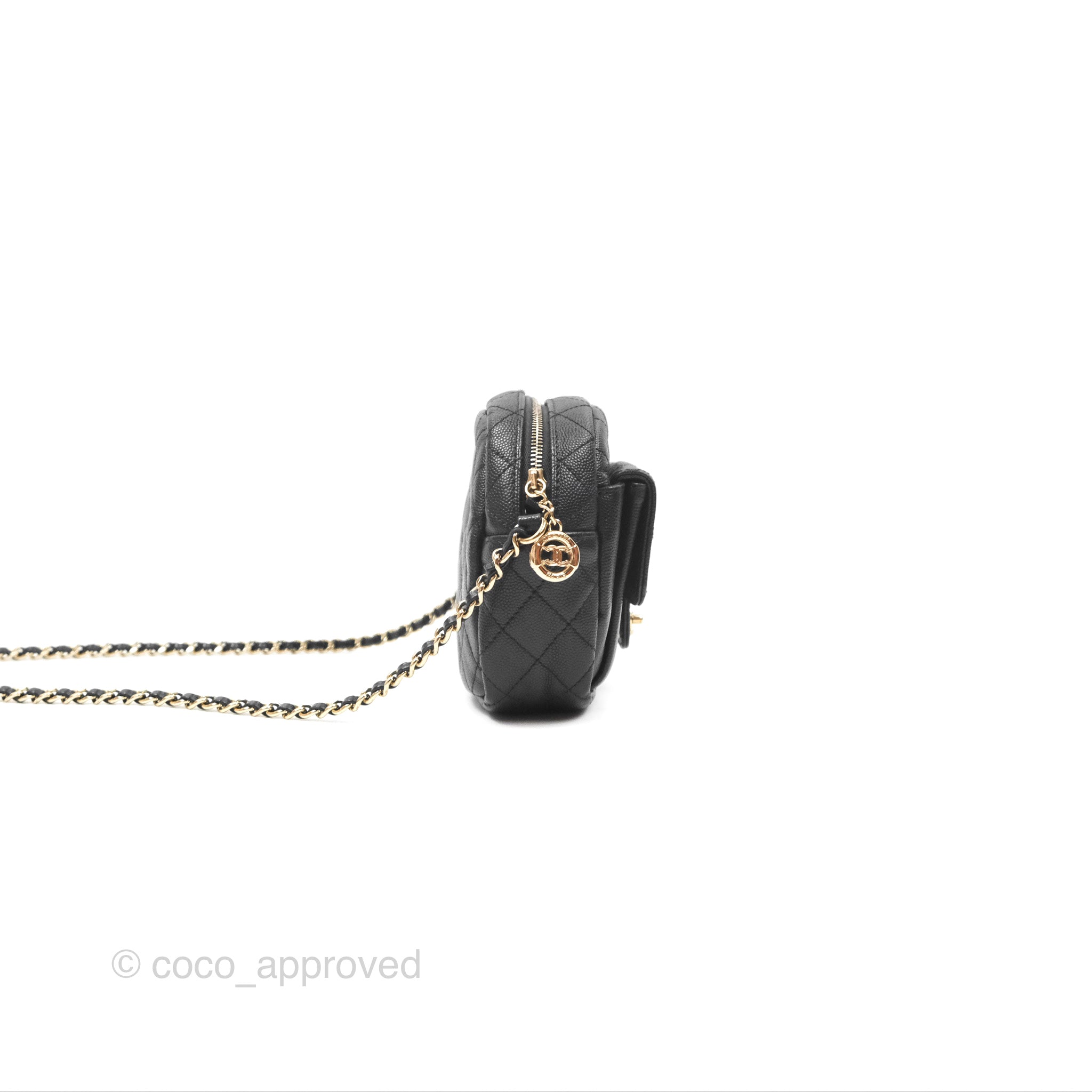 Chanel CC Day Camera Bag in Black Caviar Leather with Gold Hardware - Luxury Crossbody Bag for Women, Perfect for Everyday Use & Special Occasions