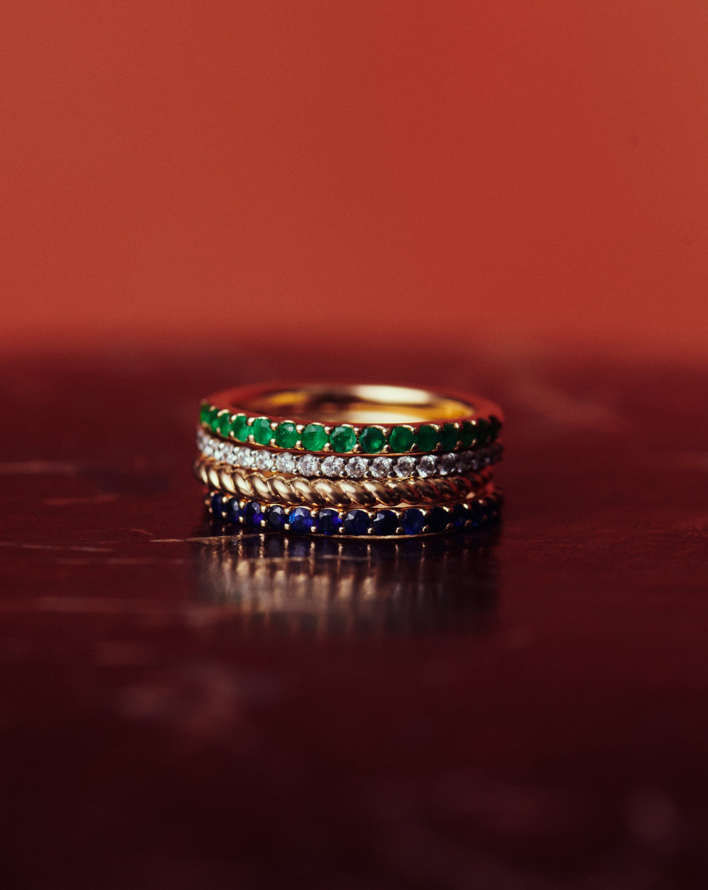 14K Solid Gold Eternity Band Ring with Diamonds - Dainty Stackable Wedding Band for Women, Perfect for Anniversary Gifts & Everyday Elegance