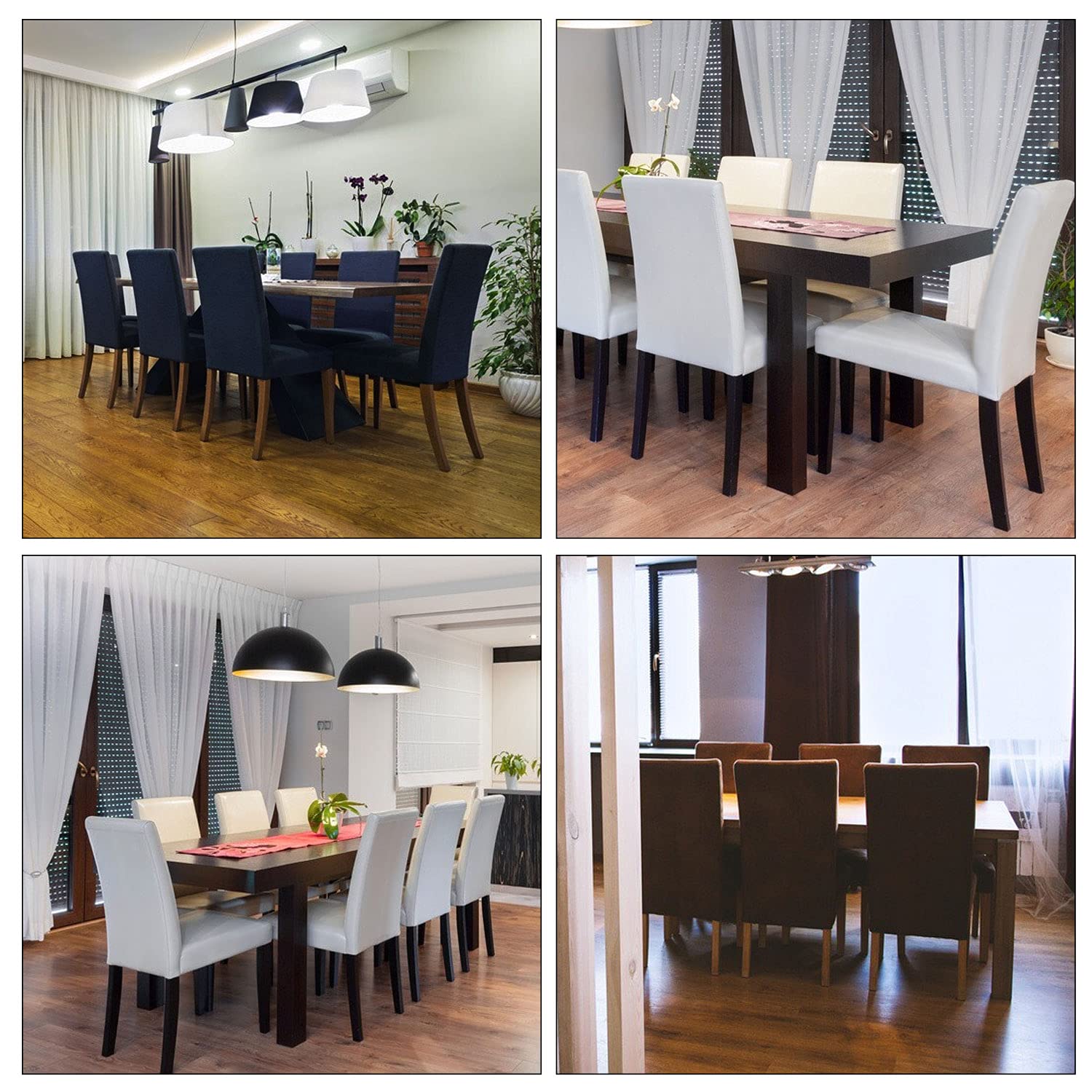 Stretch Velvet Dining Chair Covers - Elastic Washable Slipcovers for Chairs (Beige, 4 Pack) | Perfect for Home Dining Room, Hotel, Banquet & Wedding Decor