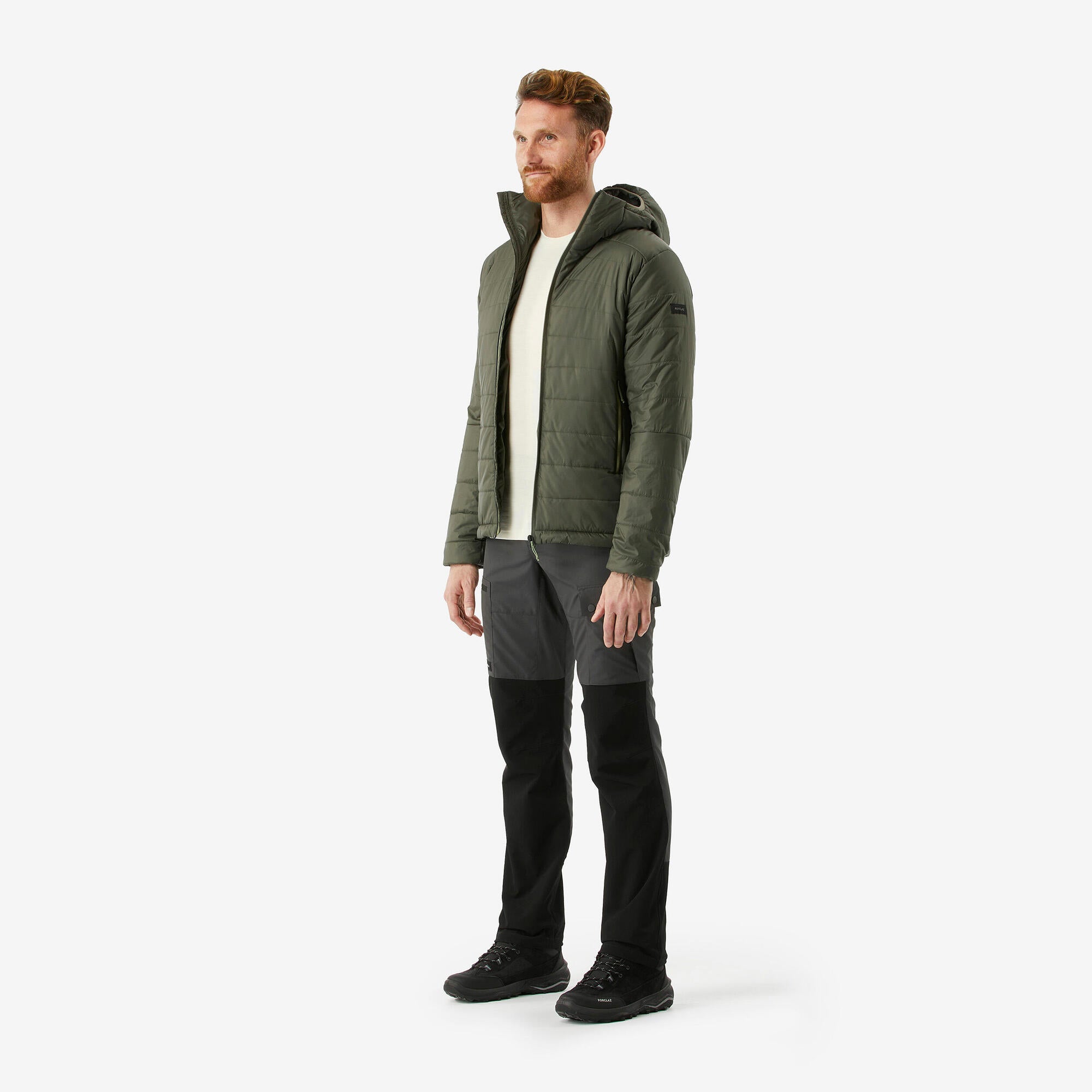 Forclaz Men's MT100 Lightweight Hooded Synthetic Jacket - Waterproof Hiking & Outdoor Adventure Gear for Camping & Travel