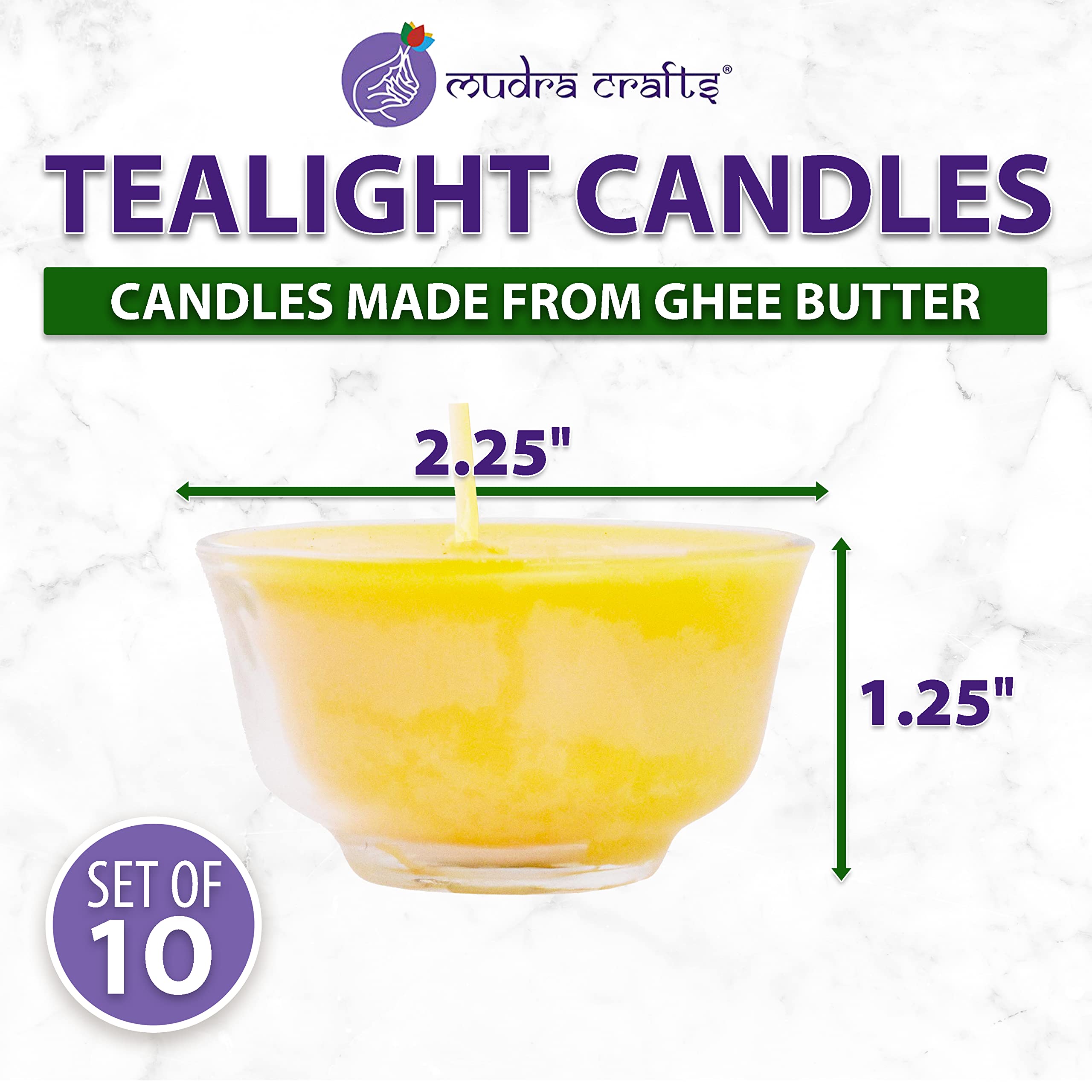 Premium Tibetan Tealight Vanaspati Ghee Butter Lamp Candle Set - Glass Jar for Meditation, Yoga, Puja Ceremonies, Hindu Rituals, Altar Decor & Diwali Celebrations - Perfect for Spiritual Healing, Home Temple & Festive Decorations