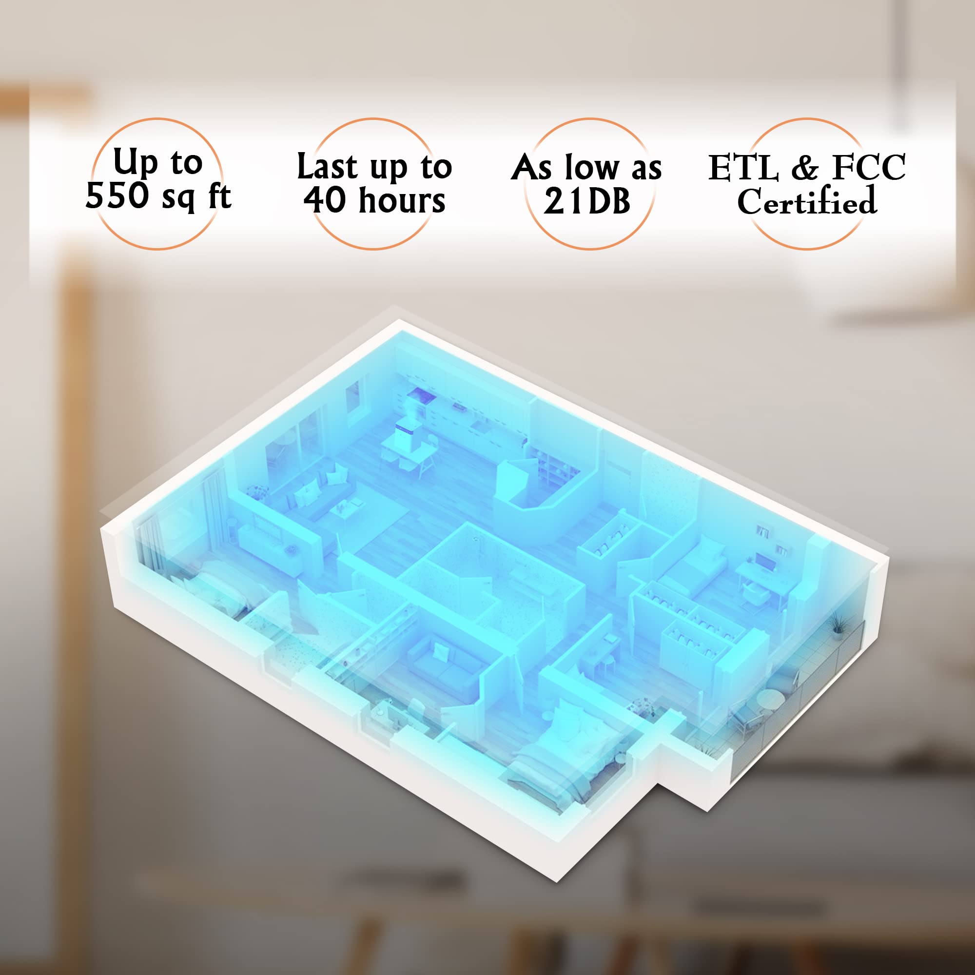 4.5L Top Fill Cool Mist Humidifier for Large Bedroom & Home - Quiet Ultrasonic Humidifier with Humidity Sensor, Auto Shut Off, Night Light & Sleep Mode - Perfect for Dry Air Relief, Baby Nurseries & Indoor Plants Care