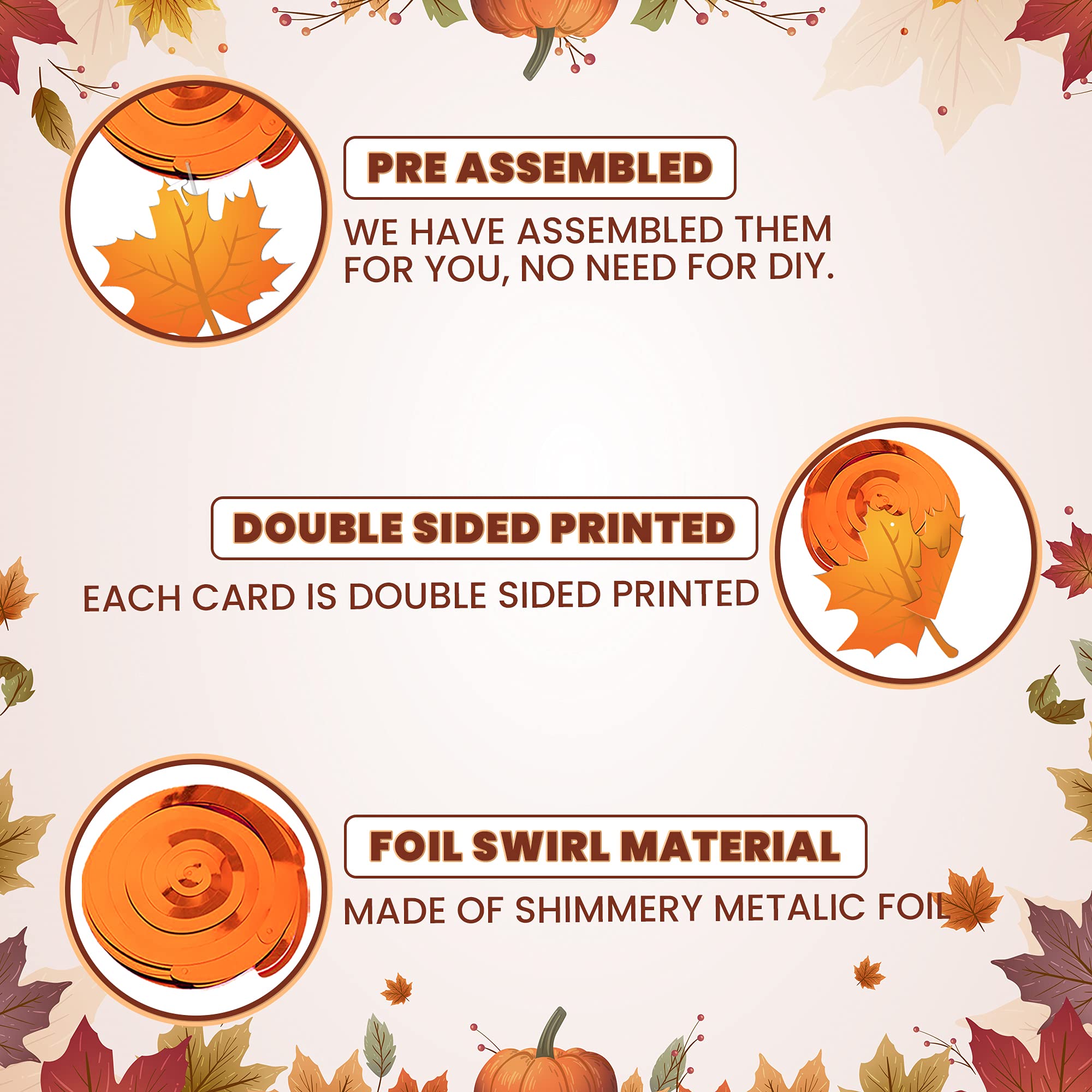 KatchOn 30-Pack Autumn Hanging Swirl Decorations - Maple Leaf Ceiling Decor for Thanksgiving & Fall Parties | Seasonal Home Decor for Indoor Festive Atmosphere