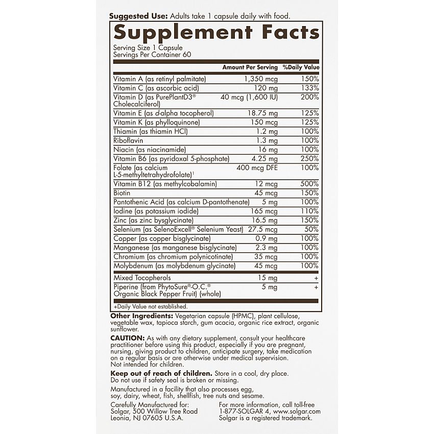 Solgar One Daily Men's Multivitamin - Complete Daily Nutrition for Men with Essential Vitamins & Minerals - Supports Energy, Immunity & Heart Health - Perfect for Active Lifestyles & Wellness Routines