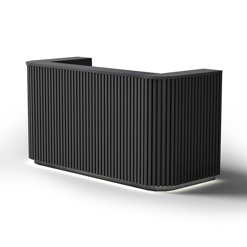 Modern HALO Reception Desk 180cm Black - Premium Office Furniture for Hotels, Corporate Lobbies & Professional Workspaces