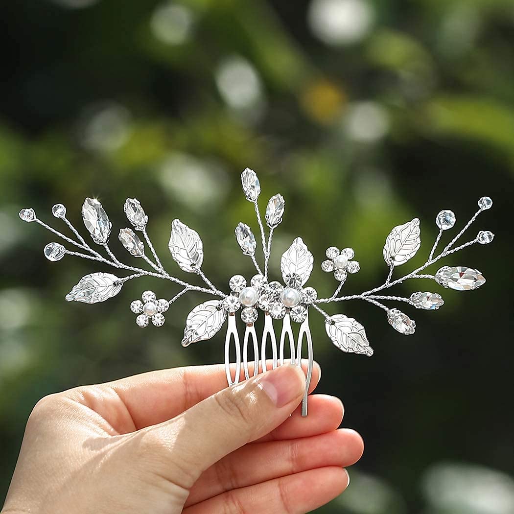 Silver Crystal Wedding Hair Comb - Bridal Hair Accessories for Women & Girls - Perfect for Weddings & Parties