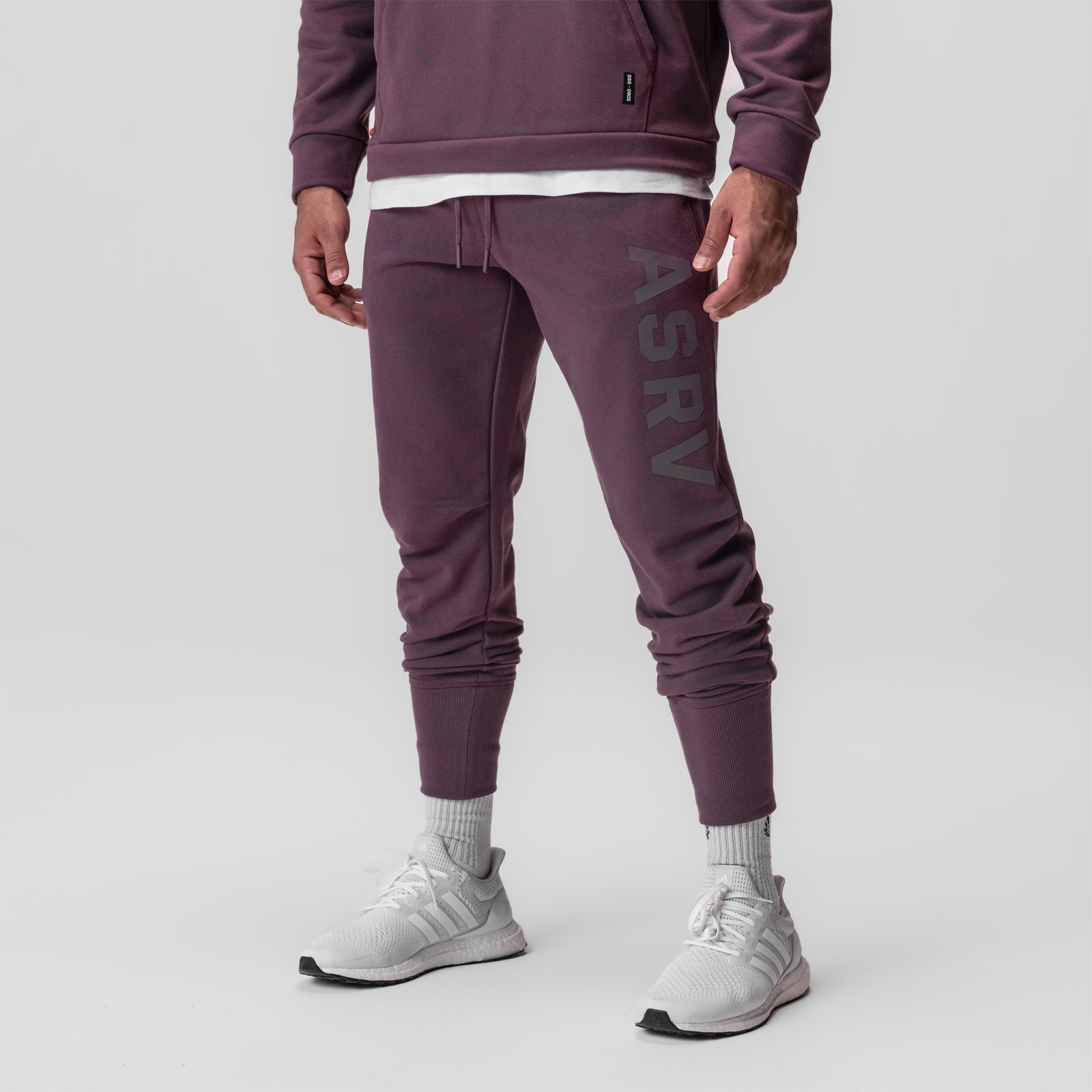 ASRV Tech Terry™ High Rib Jogger Pants - Deep Purple | Moisture-Wicking & Breathable Workout Joggers for Men | Gym, Running & Lounge Wear