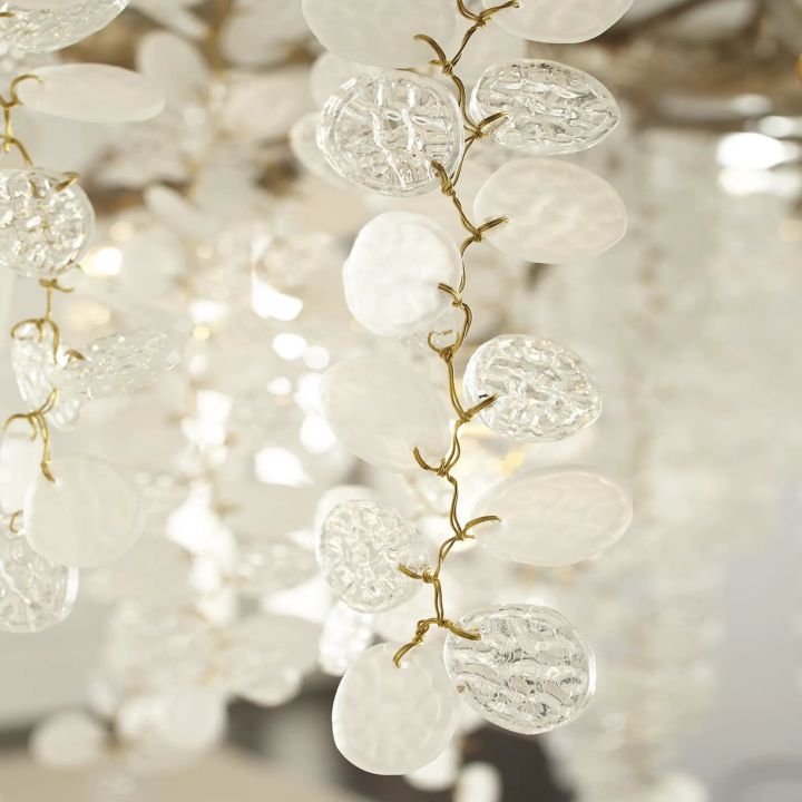 Elegant Donna 15-Light Glass Chandelier - Modern Crystal Ceiling Light Fixture for Dining Room, Living Room & Bedroom Decor