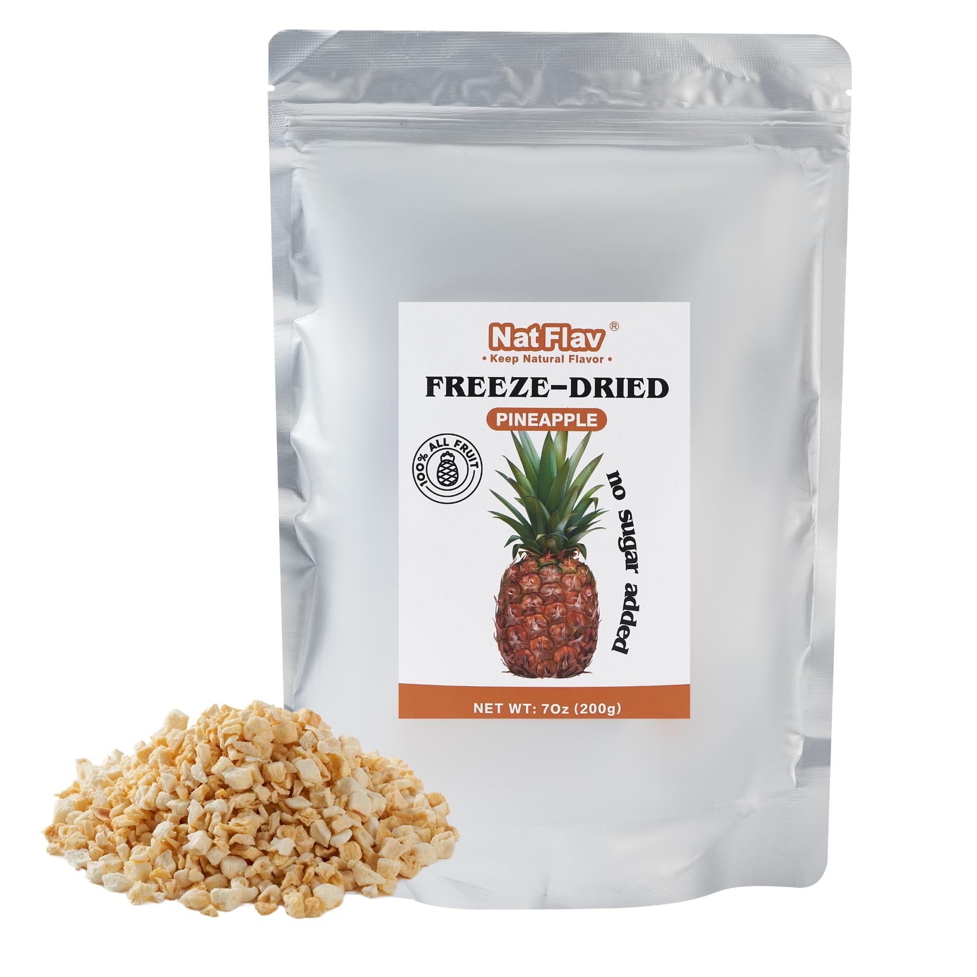 Freeze-Dried Pineapple Slices | 7oz Bag | 100% Natural, No Sugar Added, Non-GMO, Vegan Snack | Healthy Dried Fruit for Kids & Adults | Perfect for Camping, Hiking, Backpacking & School Lunches | Made from Fresh Pineapples | Gluten-Free, Preservative-Free Snack