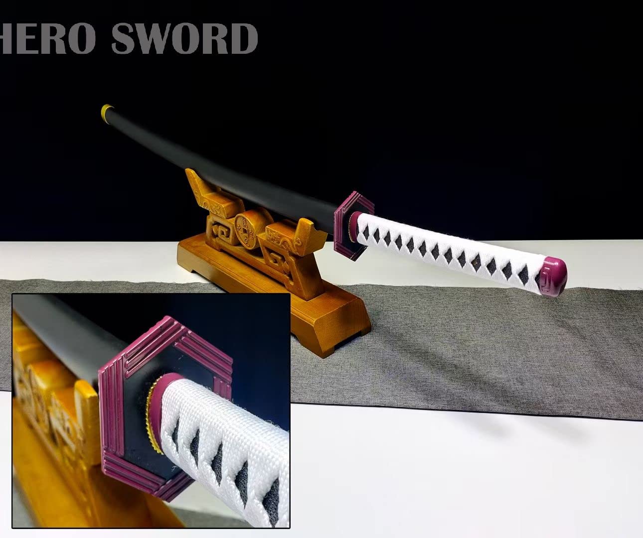 Handmade 1095 High Carbon Steel Demon Slayer Katana Sword - Agatsuma Zenitsu Cosplay Knife, Sharp Japanese Anime Sword Real Weapon for Collection, Display & Cosplay Events | Perfect for Anime Fans, Martial Arts Training & Home Decor