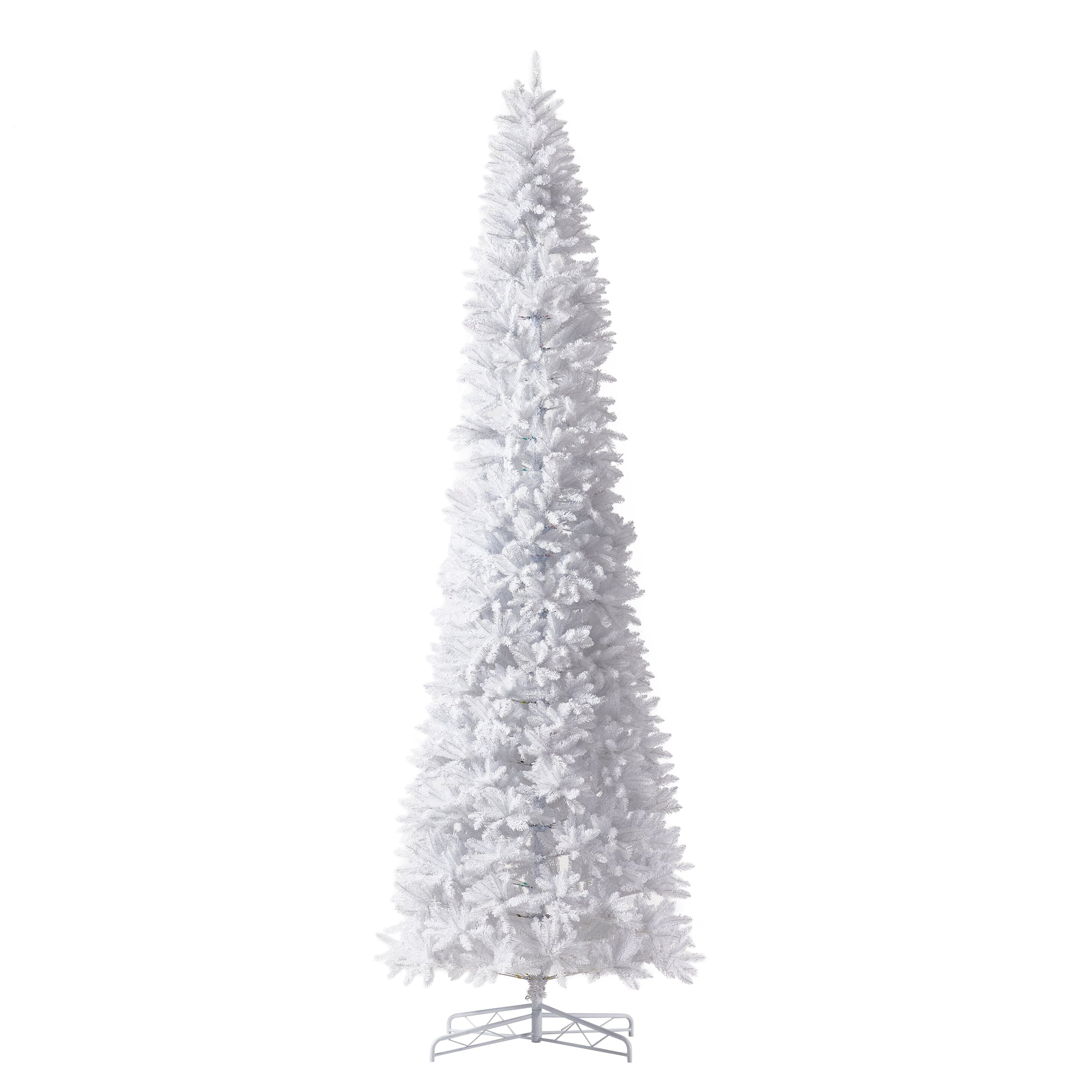 13' Slim White Artificial Christmas Tree with 1350 Warm White LED Lights & 3924 Bendable Branches - Perfect for Small Spaces, Apartments & Holiday Decorations