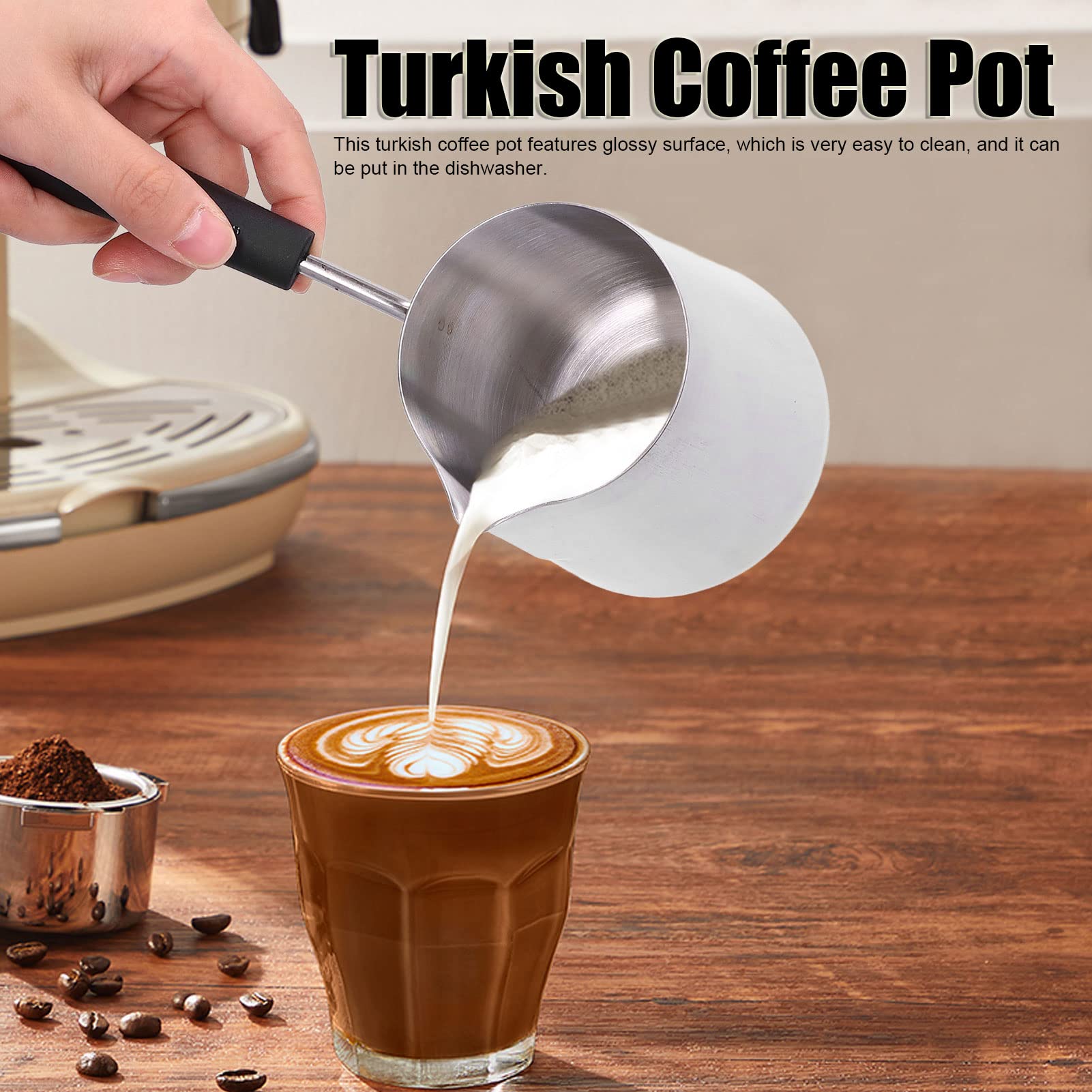 Premium Turkish Coffee Maker - Authentic Copper Ibrik Pot for Stovetop Brewing | Perfect for Home, Office, Camping & Outdoor Adventures | Makes Rich Traditional Turkish Coffee