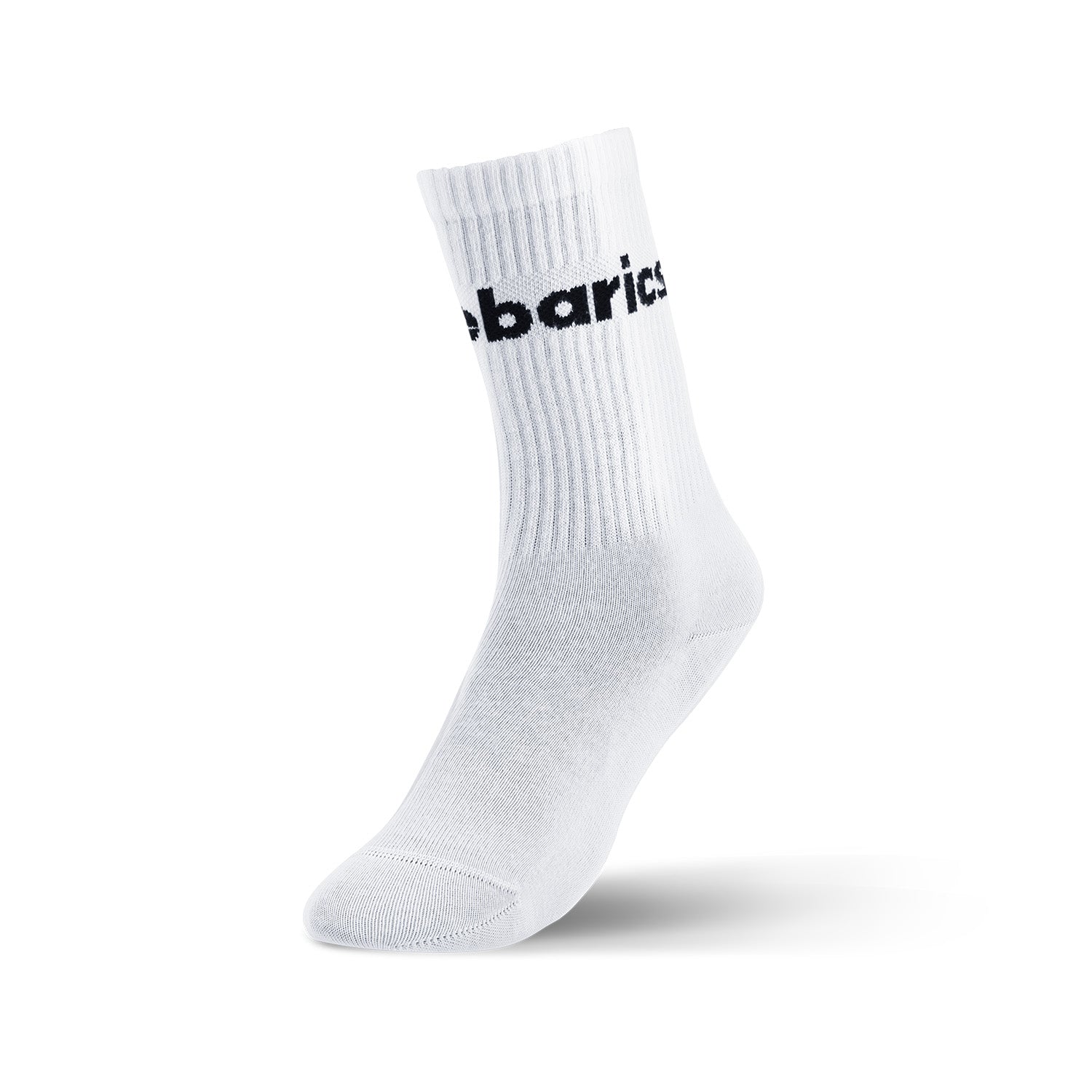 Barebarics Barefoot Socks for Men & Women - 3 Pack Crew Socks with Big Logo in White | Comfortable Minimalist Socks for Yoga, Running & Everyday Wear