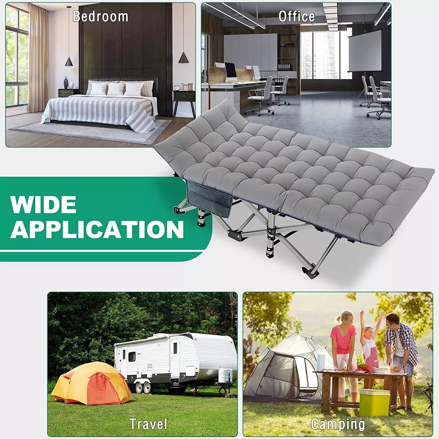 Portable Folding Camping Cot - Lightweight Outdoor Bed for Adults & Kids - Perfect for Camping, Hiking, Backpacking and Emergency Preparedness